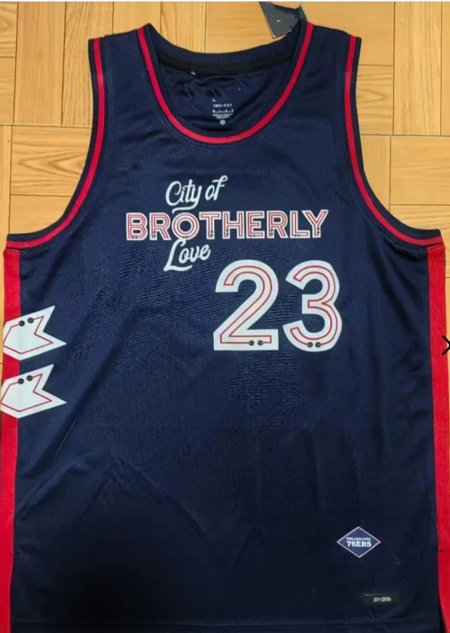 PH.76ers #23 LeBron James Navy Swingman Jersey - Icon Edition Stitched American Basketball Jersey view 2