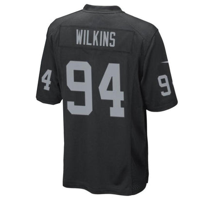 L.Raiders #94 Christian Wilkins Black Retired Team Player Jersey Stitched American Football Jerseys - Main View