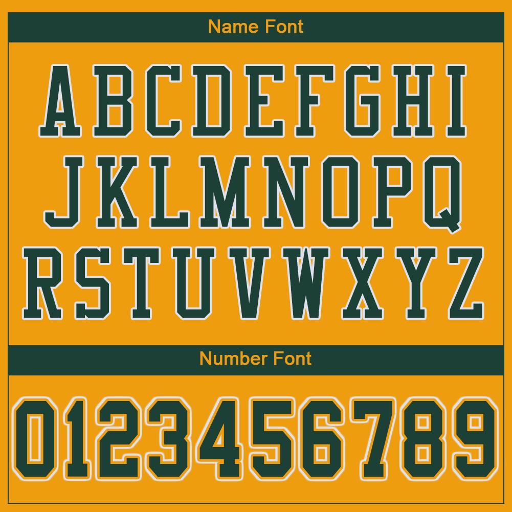 Custom Gold Green-White Mesh Authentic Football Jersey view 5