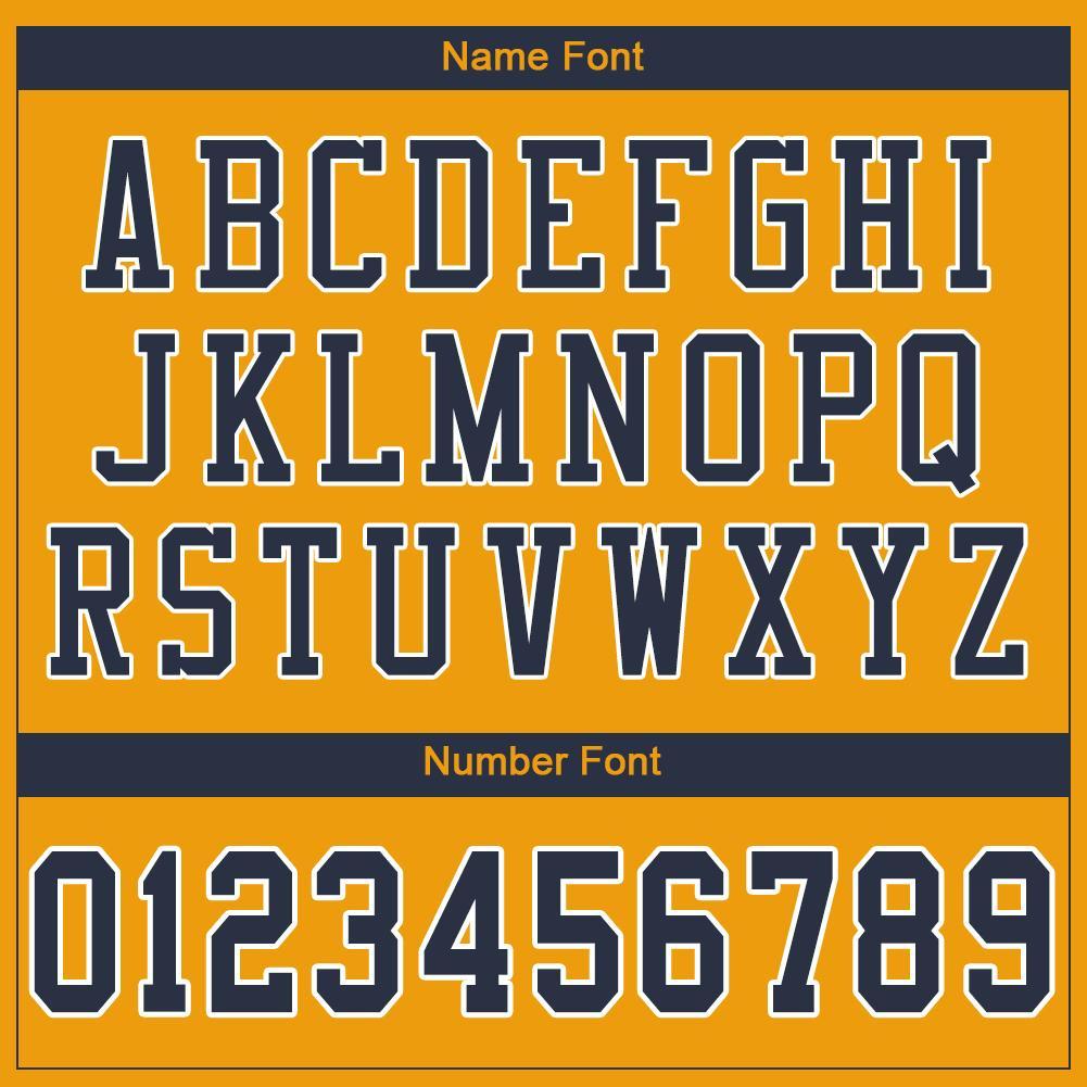 Custom Gold Navy-White Mesh Authentic Football Jersey view 5