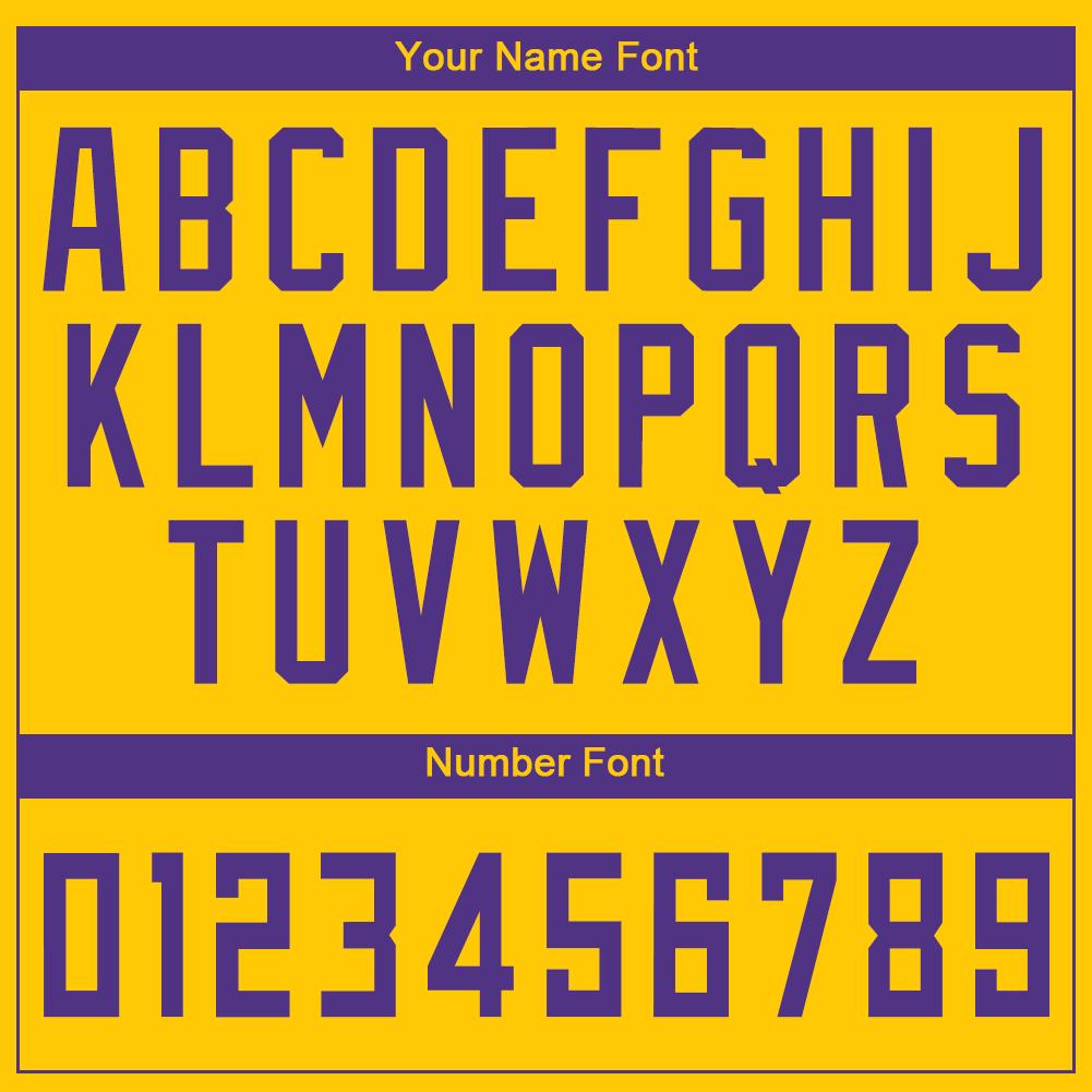 Custom Gold Purple Round Neck Basketball Jersey view 3