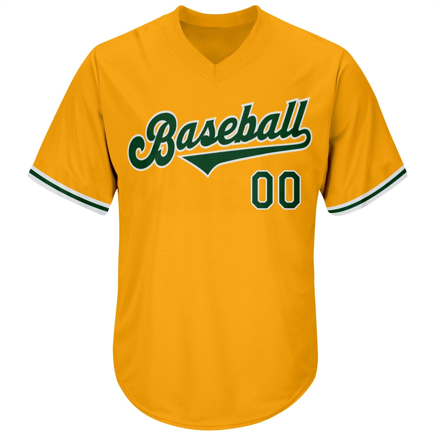 Custom Gold Green-White Authentic Throwback Rib-Knit Baseball Jersey Shirt view 2