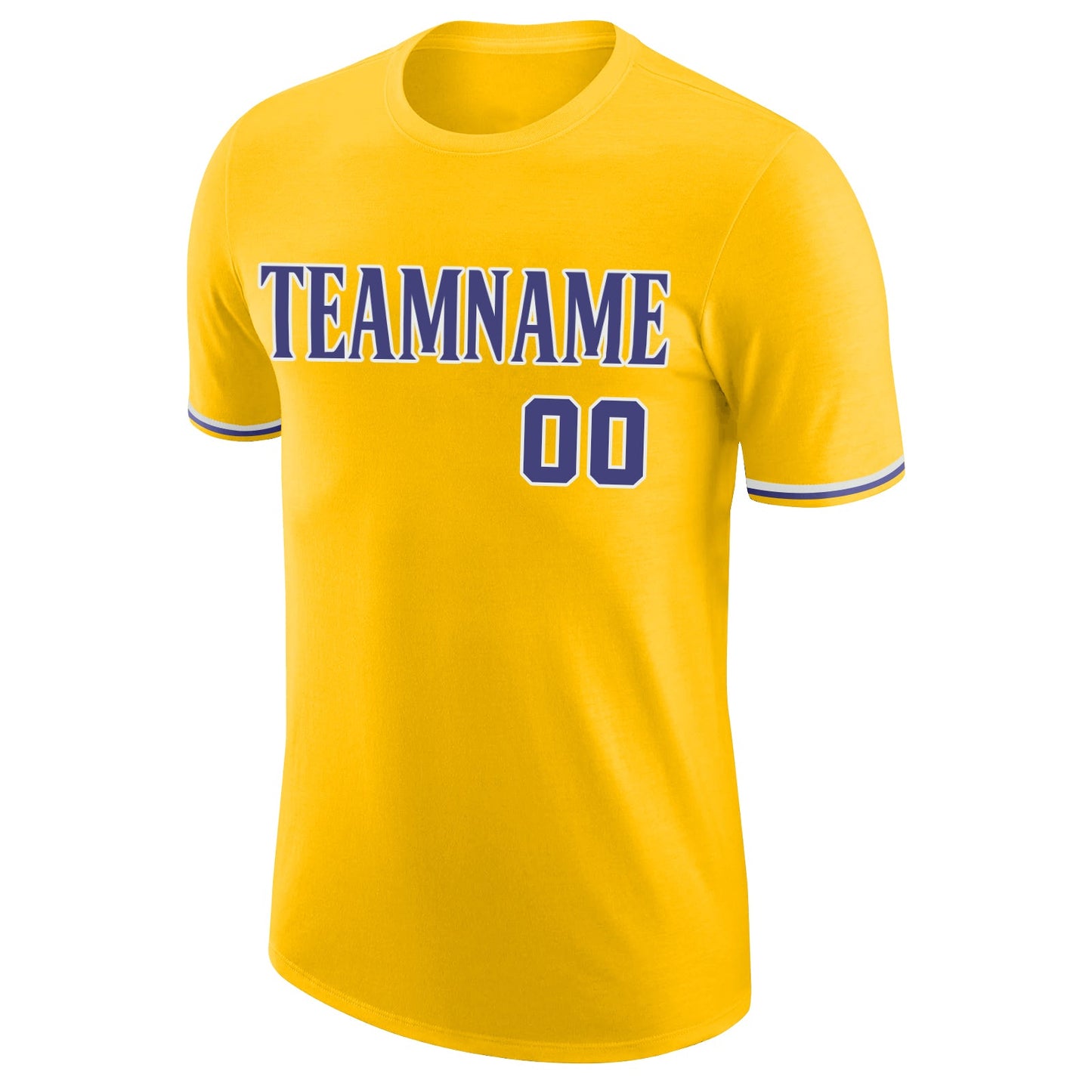 Custom Gold Purple-White Performance T-Shirt view 5