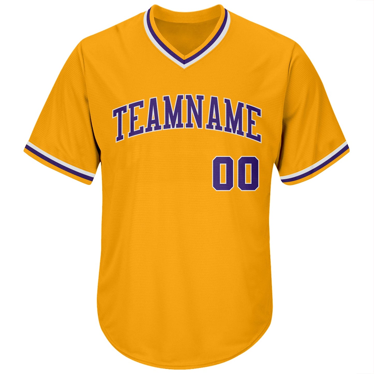 Custom Gold Purple-White Authentic Throwback Rib-Knit Baseball Jersey Shirt view 2