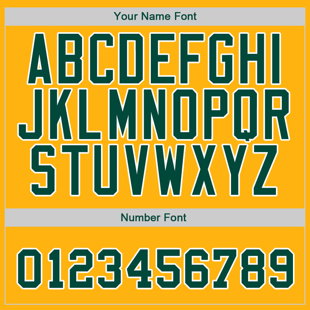 Custom Gold Green-White Authentic Baseball Jersey view 5