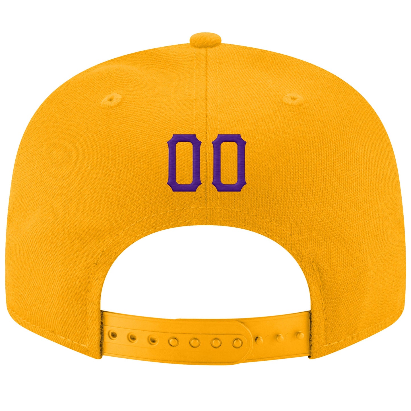 Custom Gold Purple-Black Stitched Adjustable Snapback Hat view 3