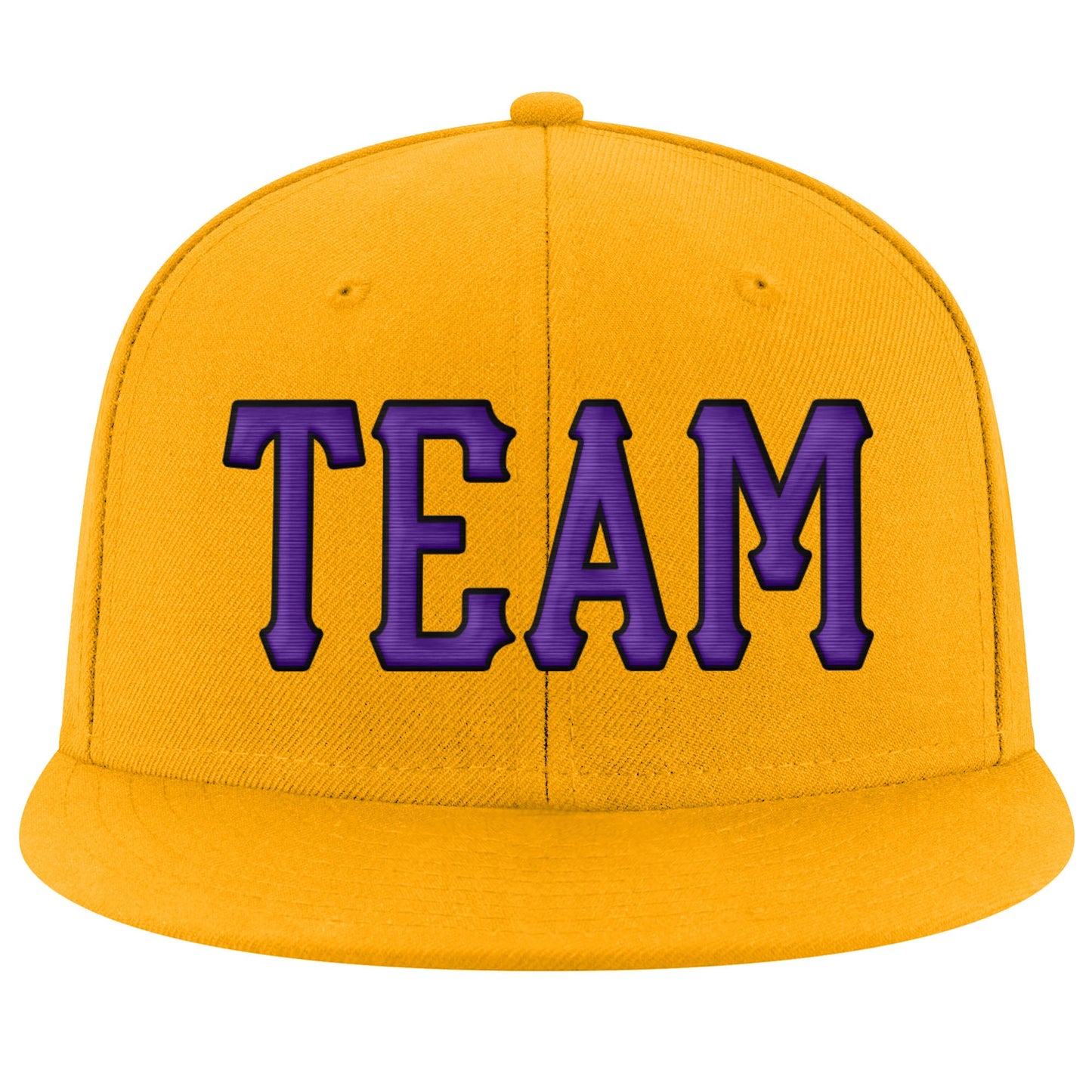 Custom Gold Purple-Black Stitched Adjustable Snapback Hat view 2