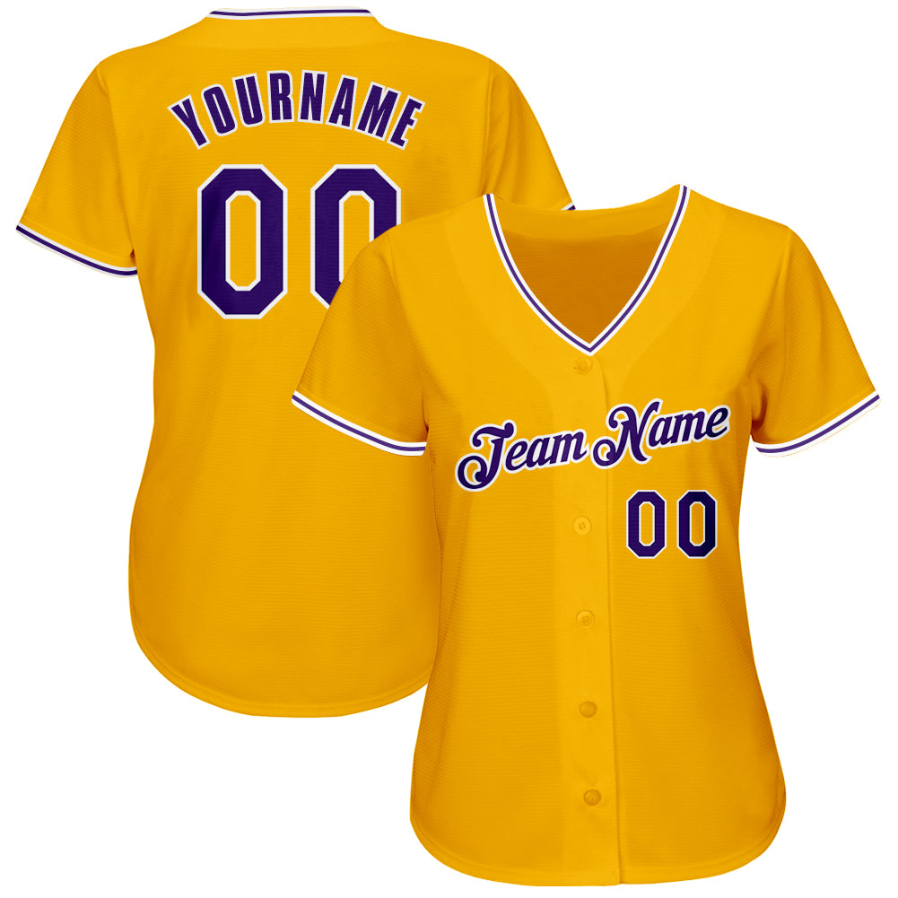Custom Gold Navy-Light Blue Authentic Baseball Jersey view 2