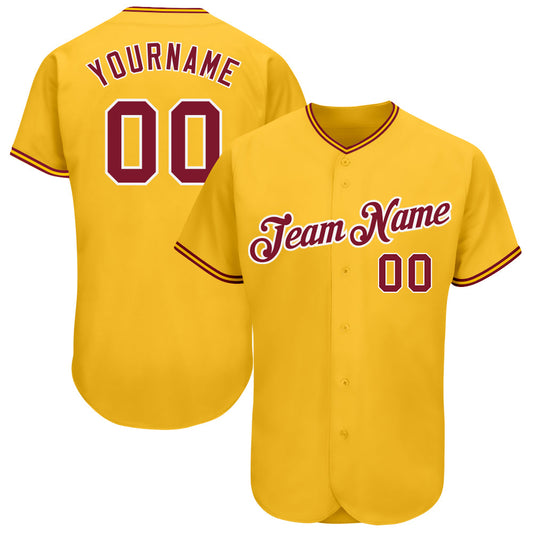 Custom Gold Navy-Light Blue Authentic Baseball Jersey - Main View
