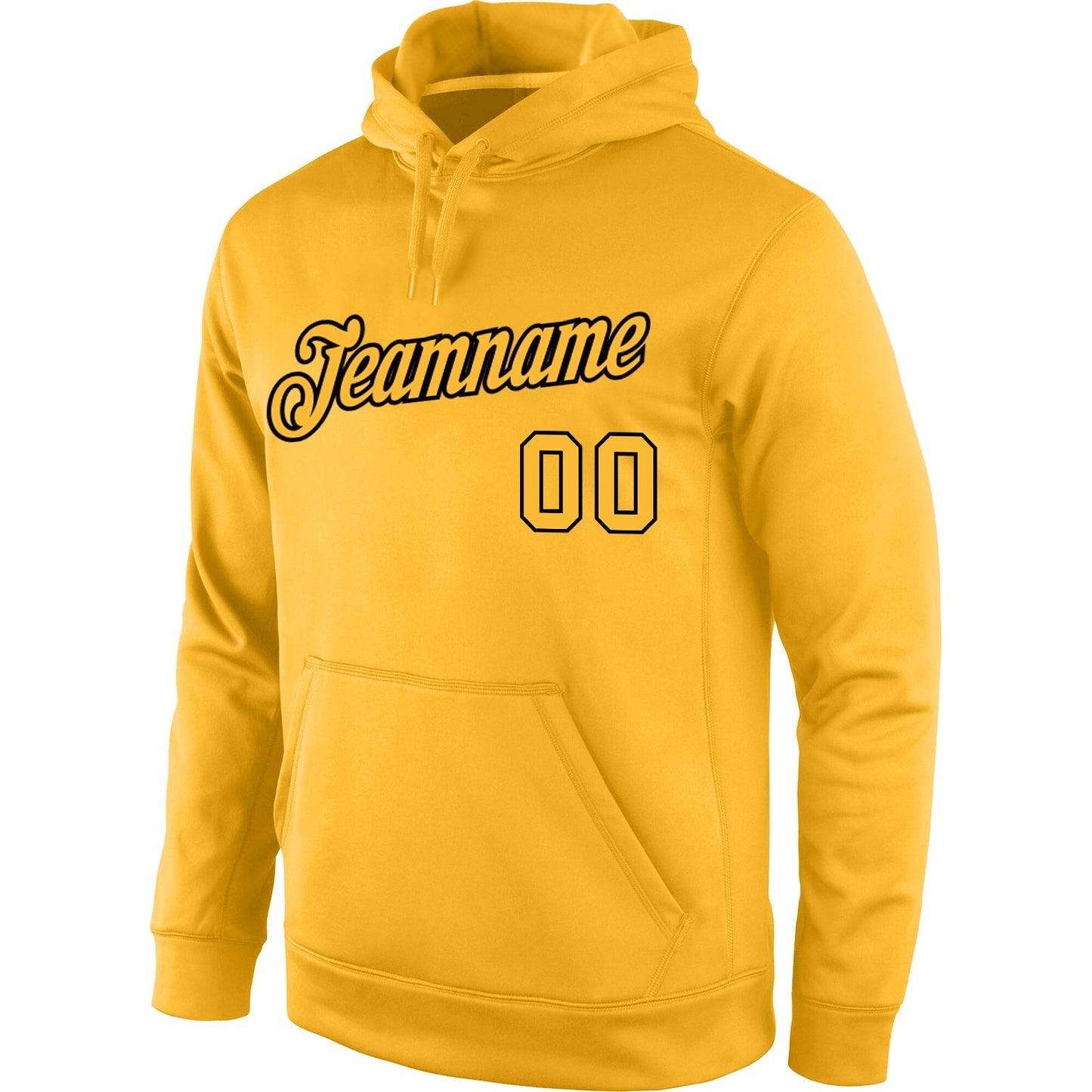 Custom Stitched Gold Gold-Black Sports Pullover Sweatshirt Hoodie view 2