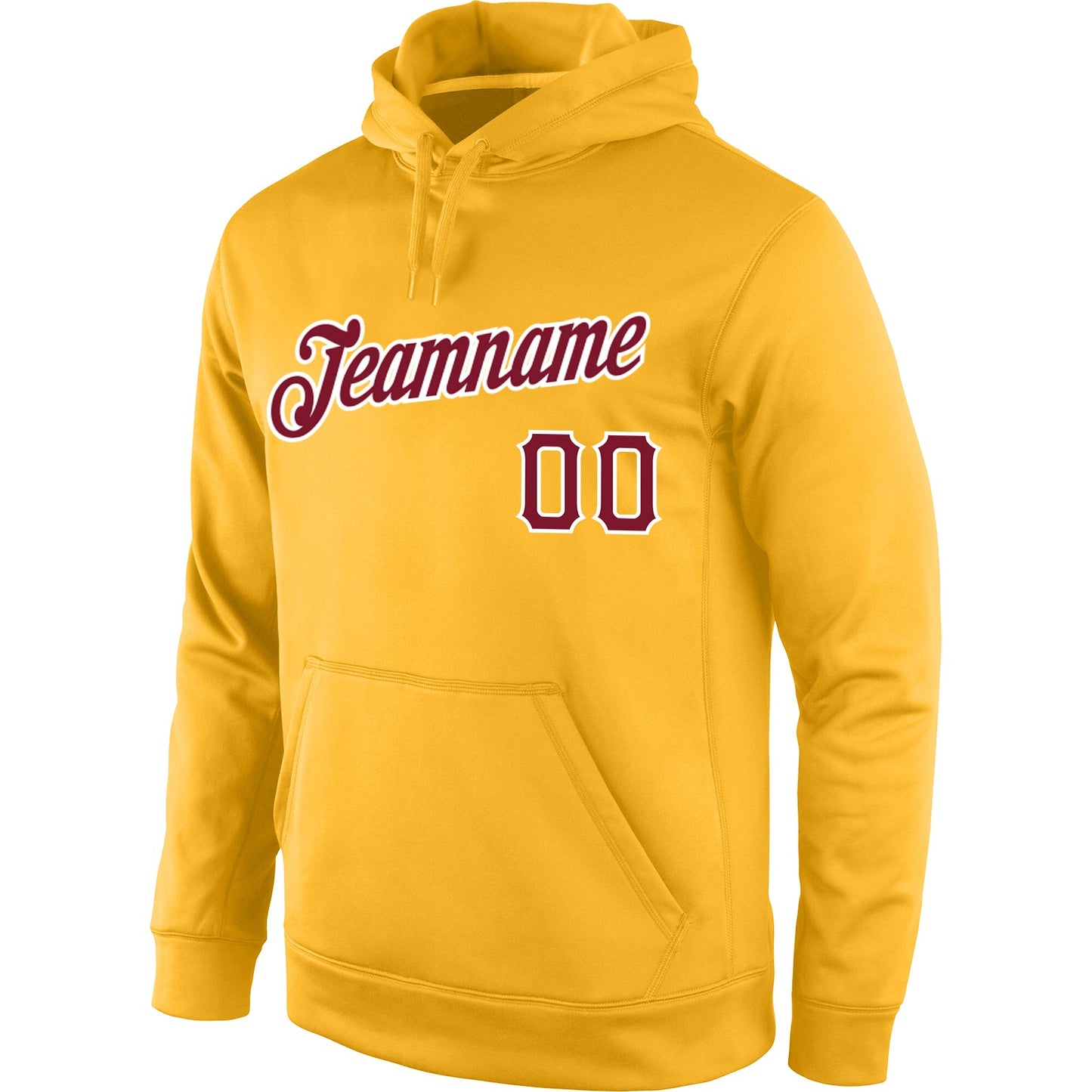 Custom Stitched Gold Crimson-White Sports Pullover Sweatshirt Hoodie view 2