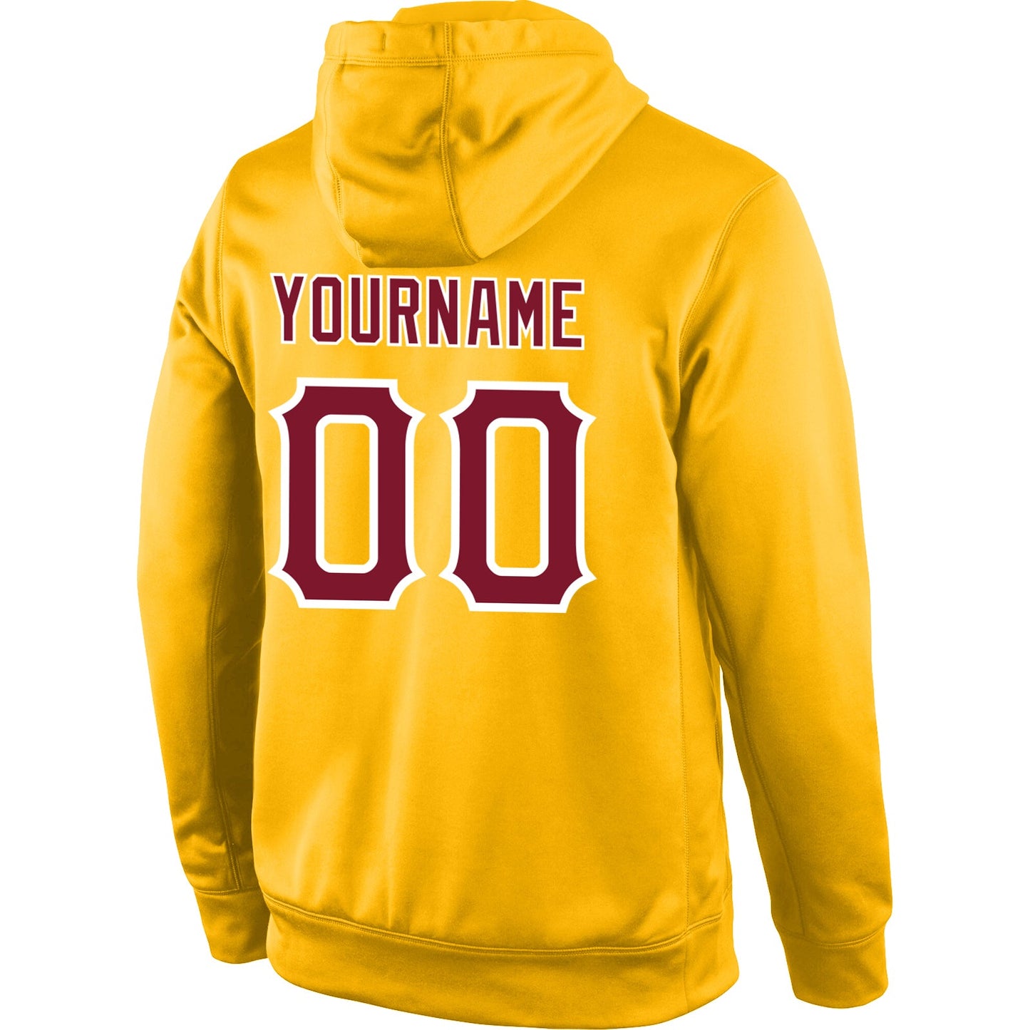 Custom Stitched Gold Crimson-White Sports Pullover Sweatshirt Hoodie view 3