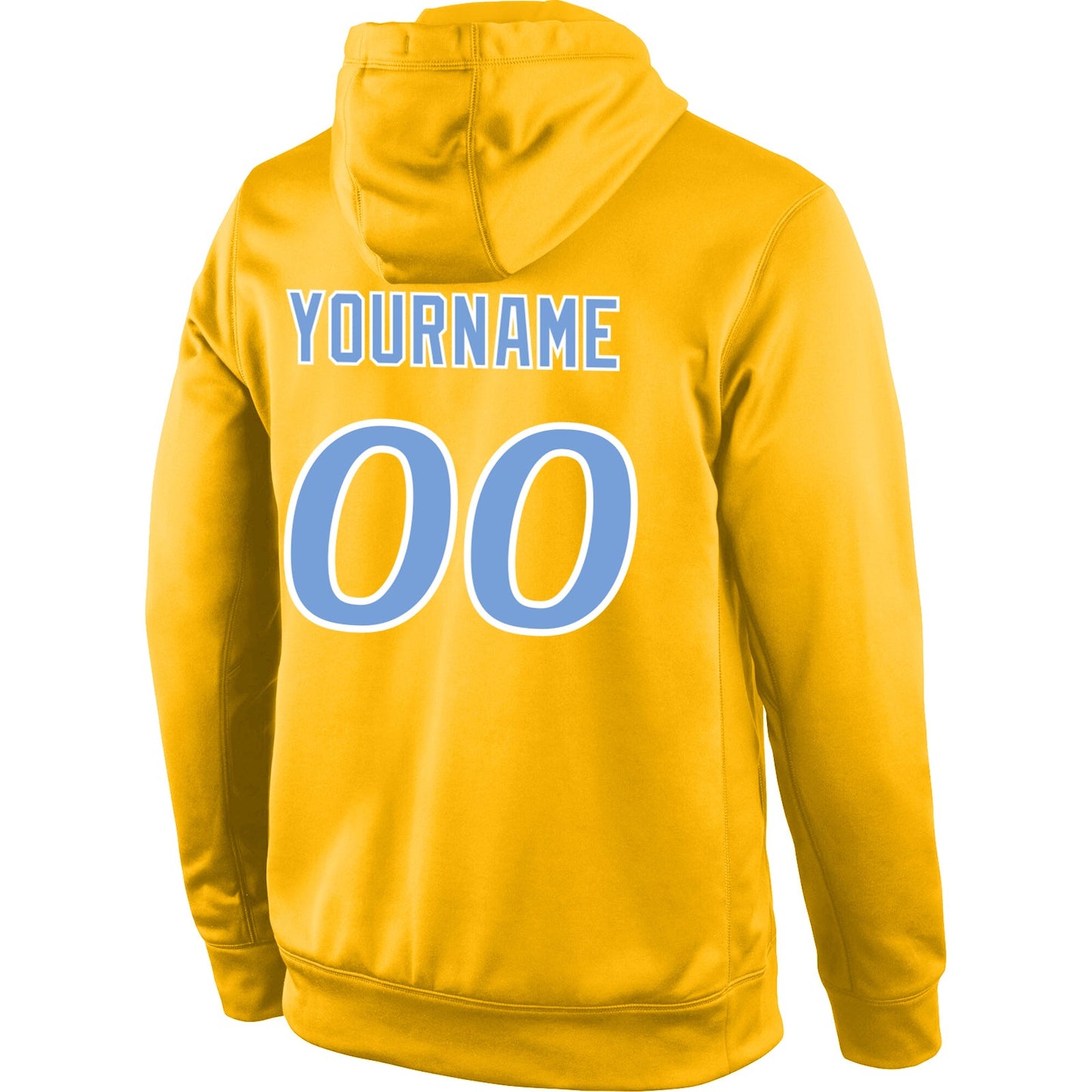 Custom Stitched Gold Light Blue-White Sports Pullover Sweatshirt Hoodie view 3