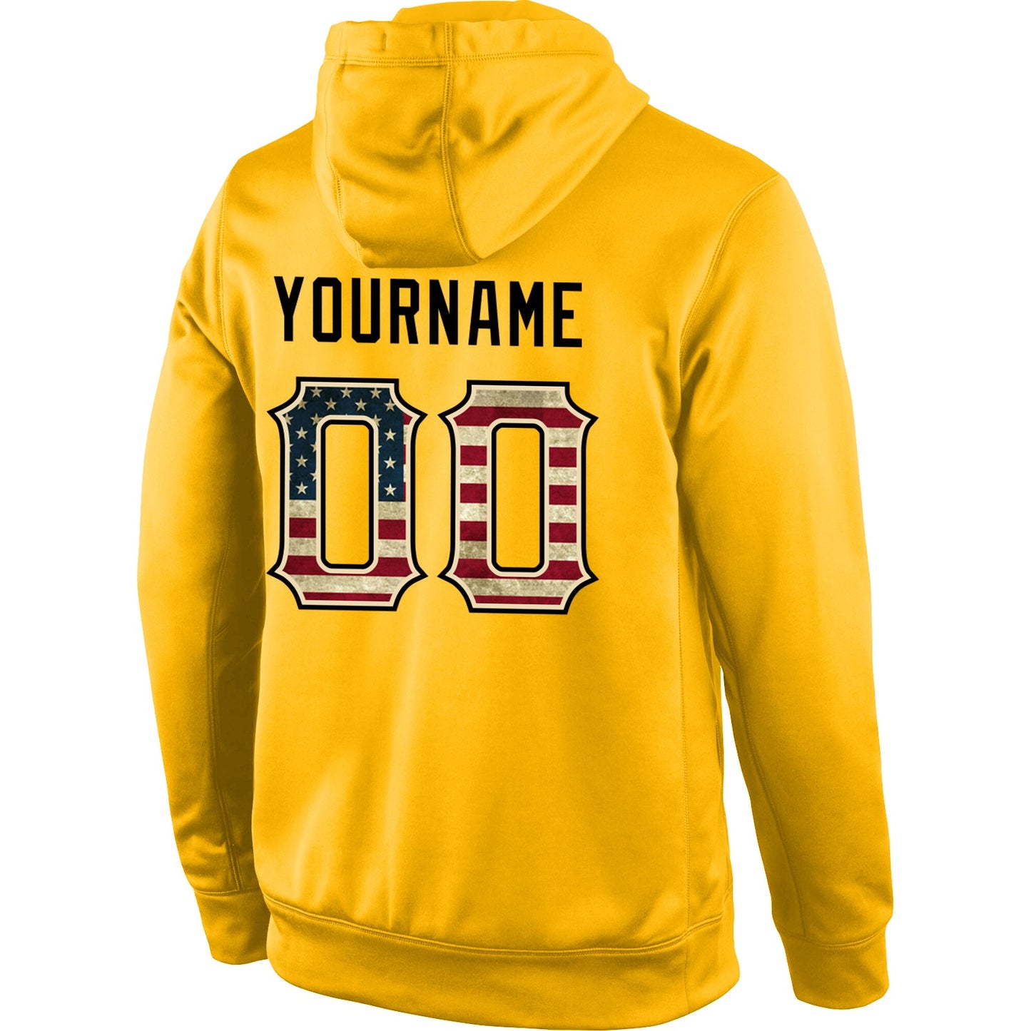 Custom Stitched Gold Vintage USA Flag-Cream Sports Pullover Sweatshirt Hoodie view 3
