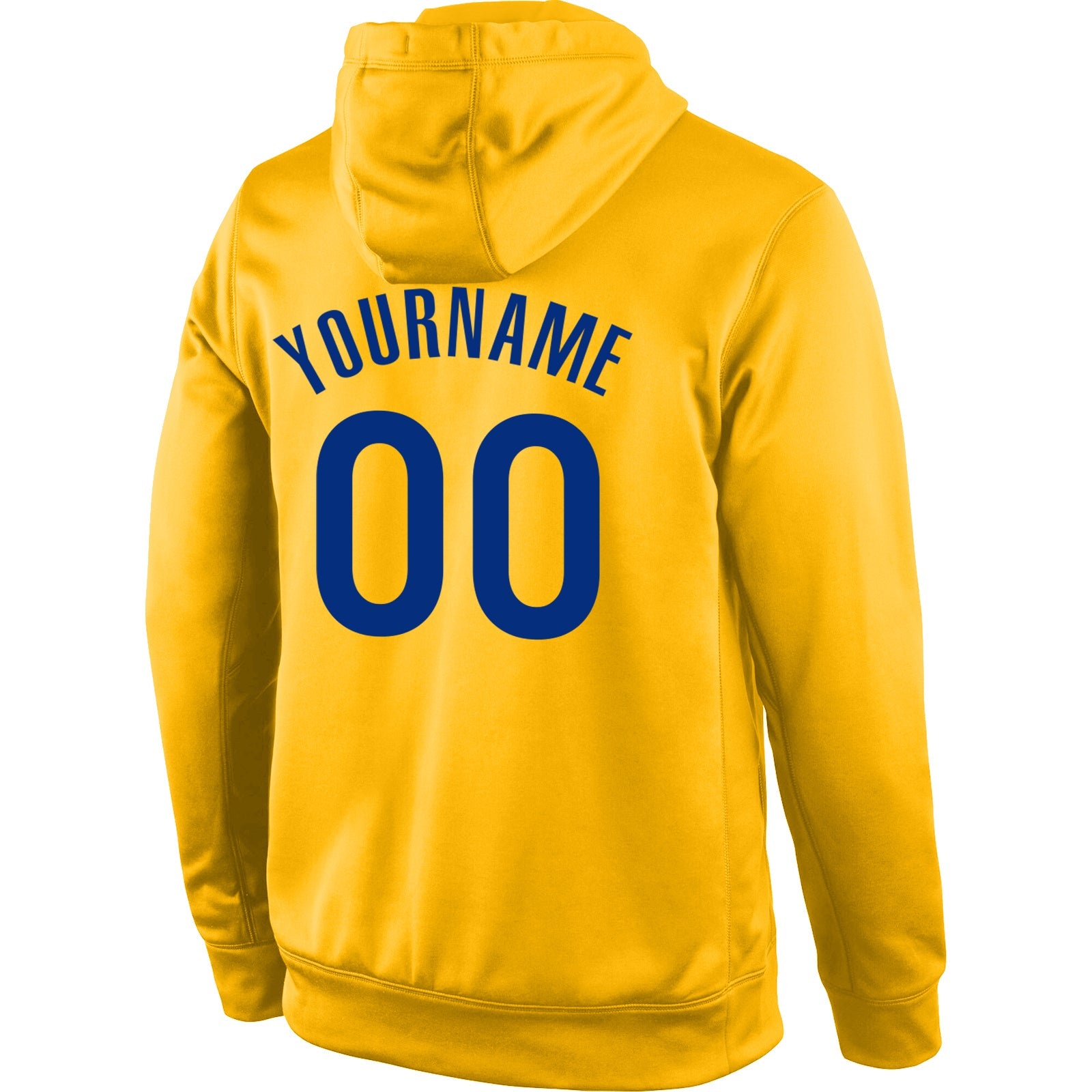 Custom Stitched Gold Royal Sports Pullover Sweatshirt Hoodie view 3