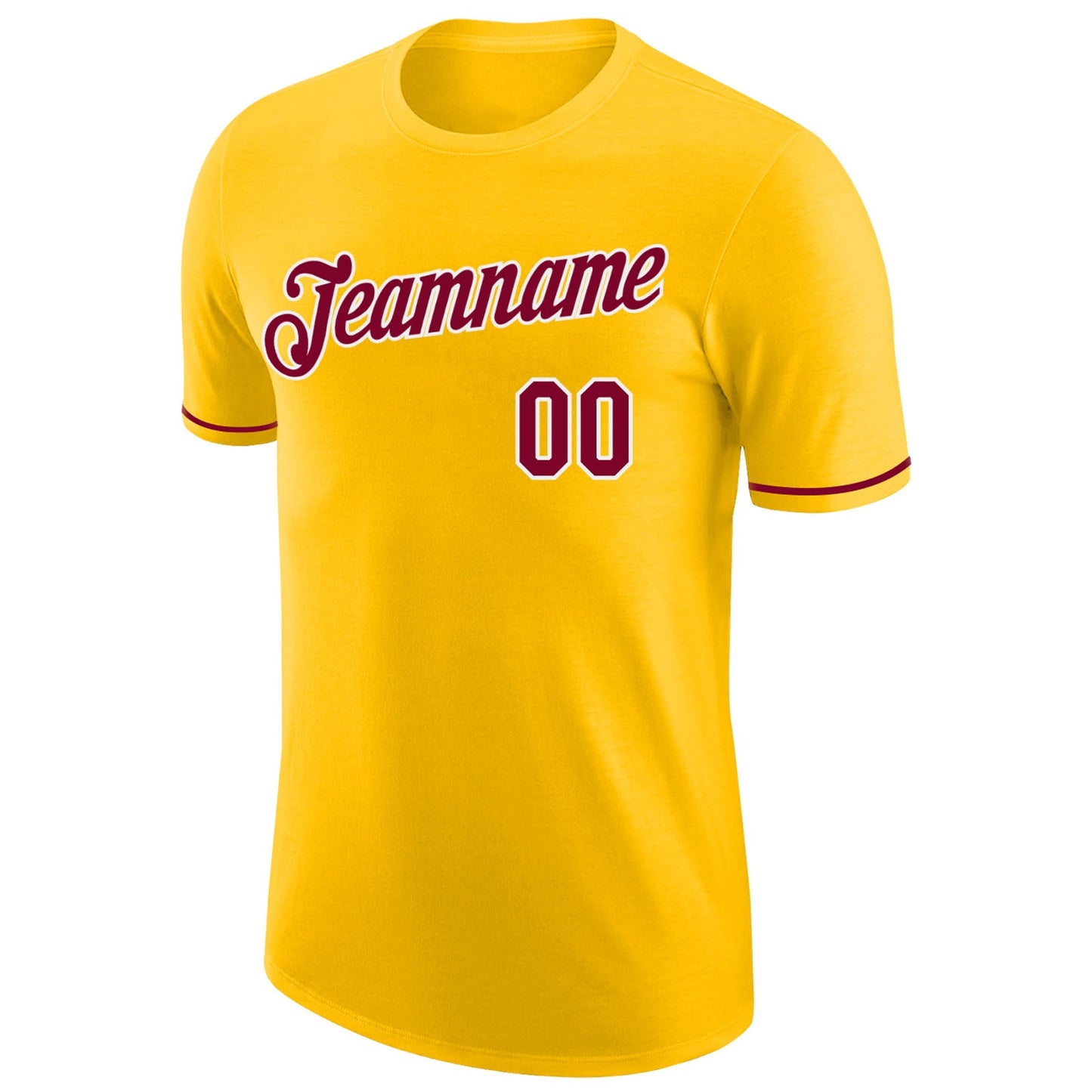 Custom Gold Maroon-White Performance T-Shirt view 5