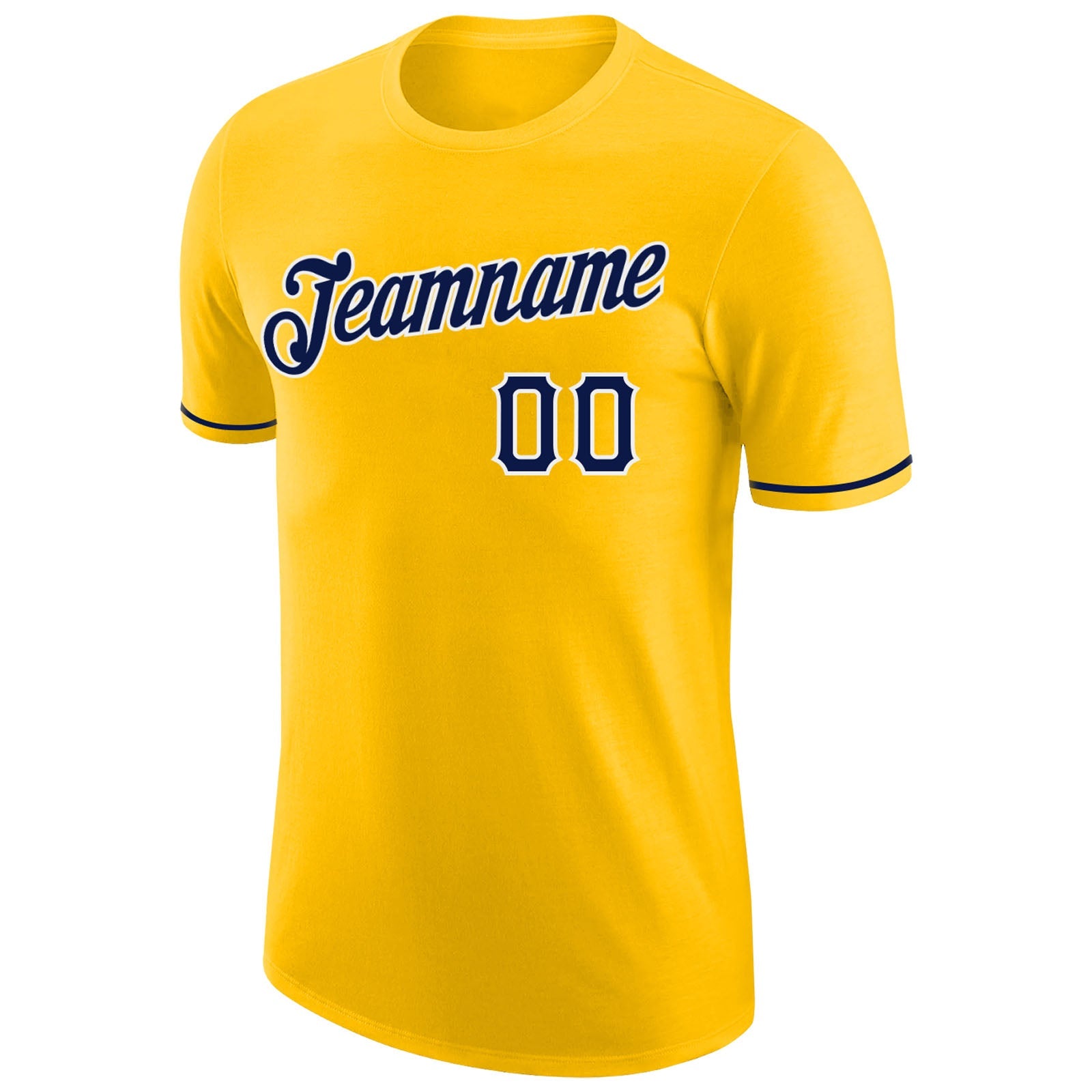 Custom Gold Navy-White Performance T-Shirt view 5