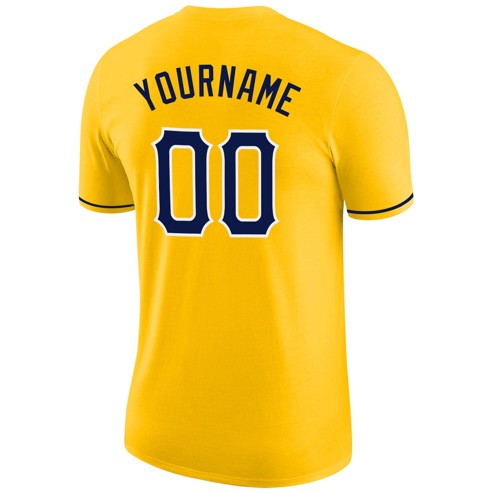 Custom Gold Navy-White Performance T-Shirt view 6