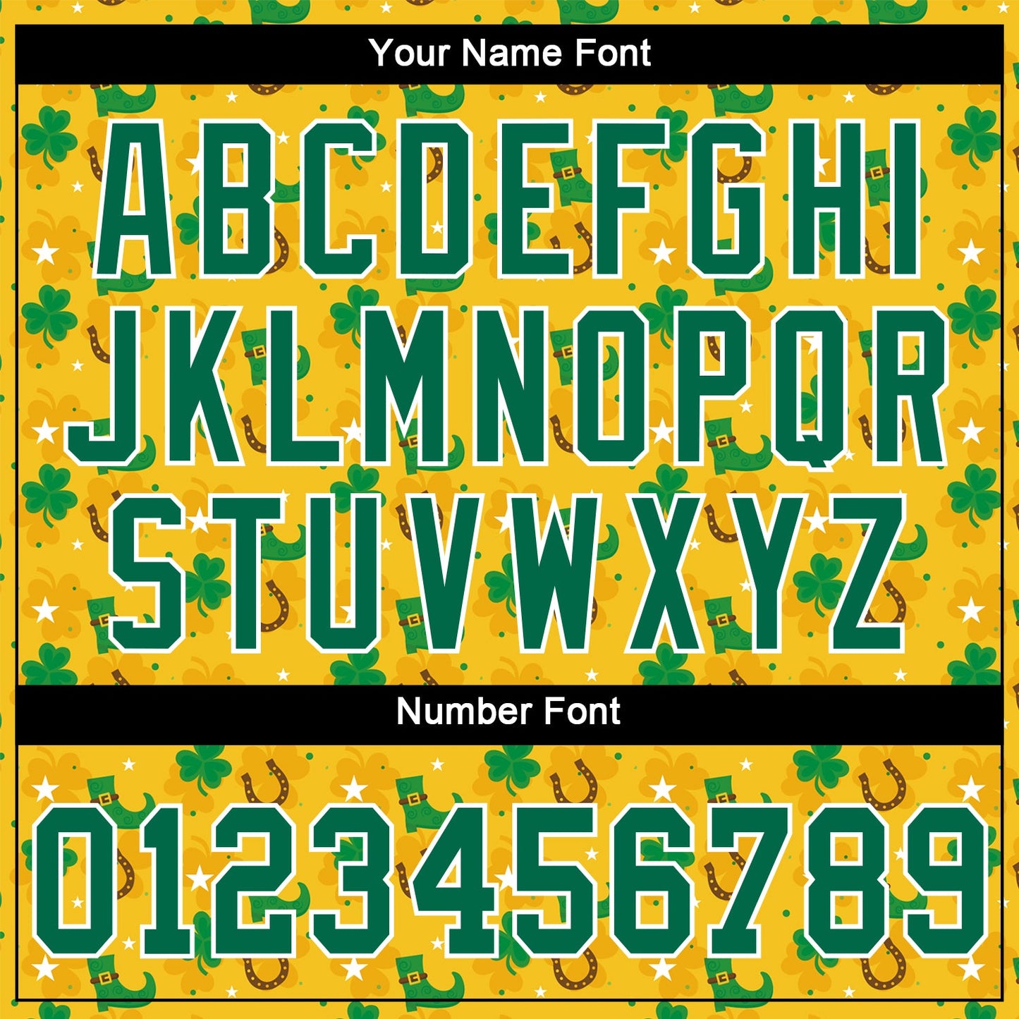 Custom Gold Kelly Green-White 3D Pattern Design Authentic St. Patrick's Day Baseball Jersey view 5
