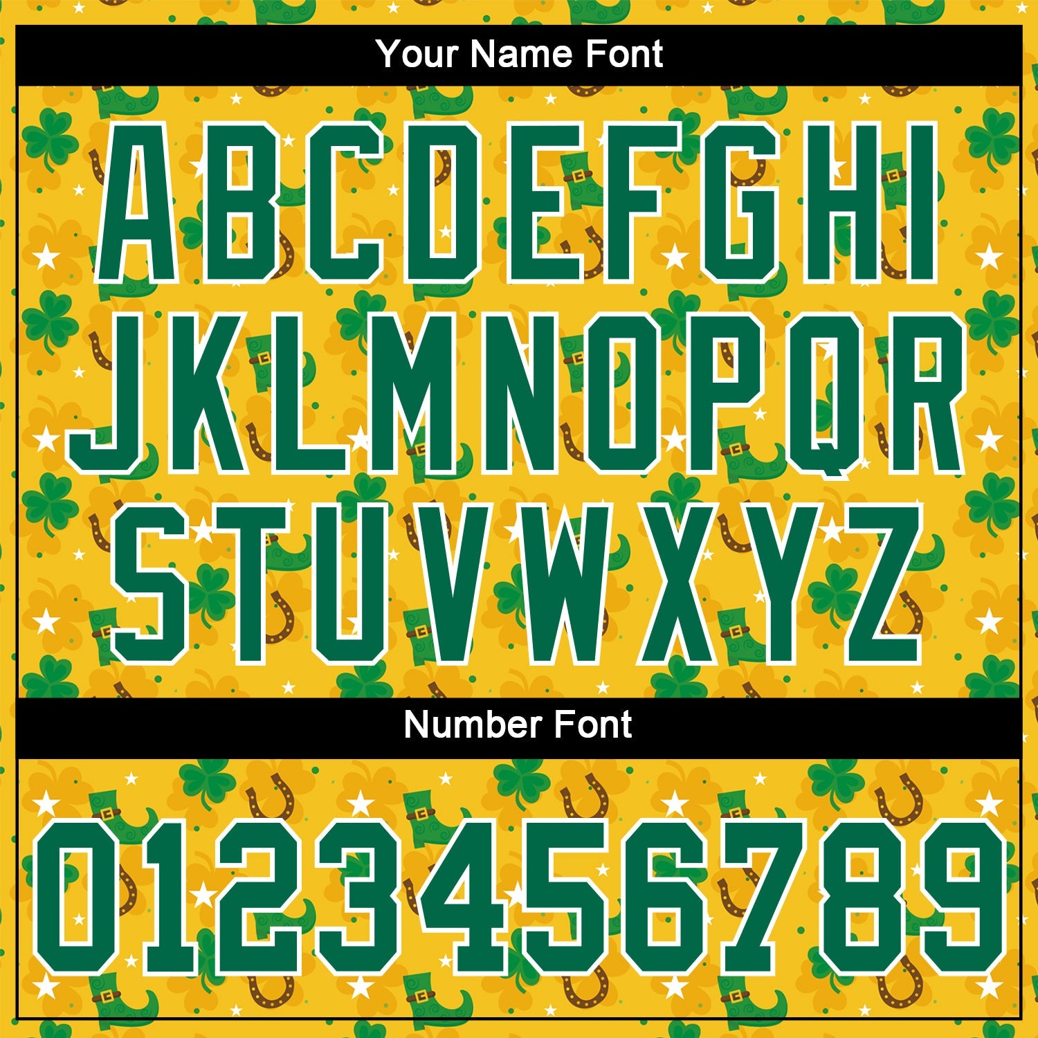 Custom Gold Kelly Green-White 3D Pattern Design Authentic St. Patrick's Day Baseball Jersey view 5