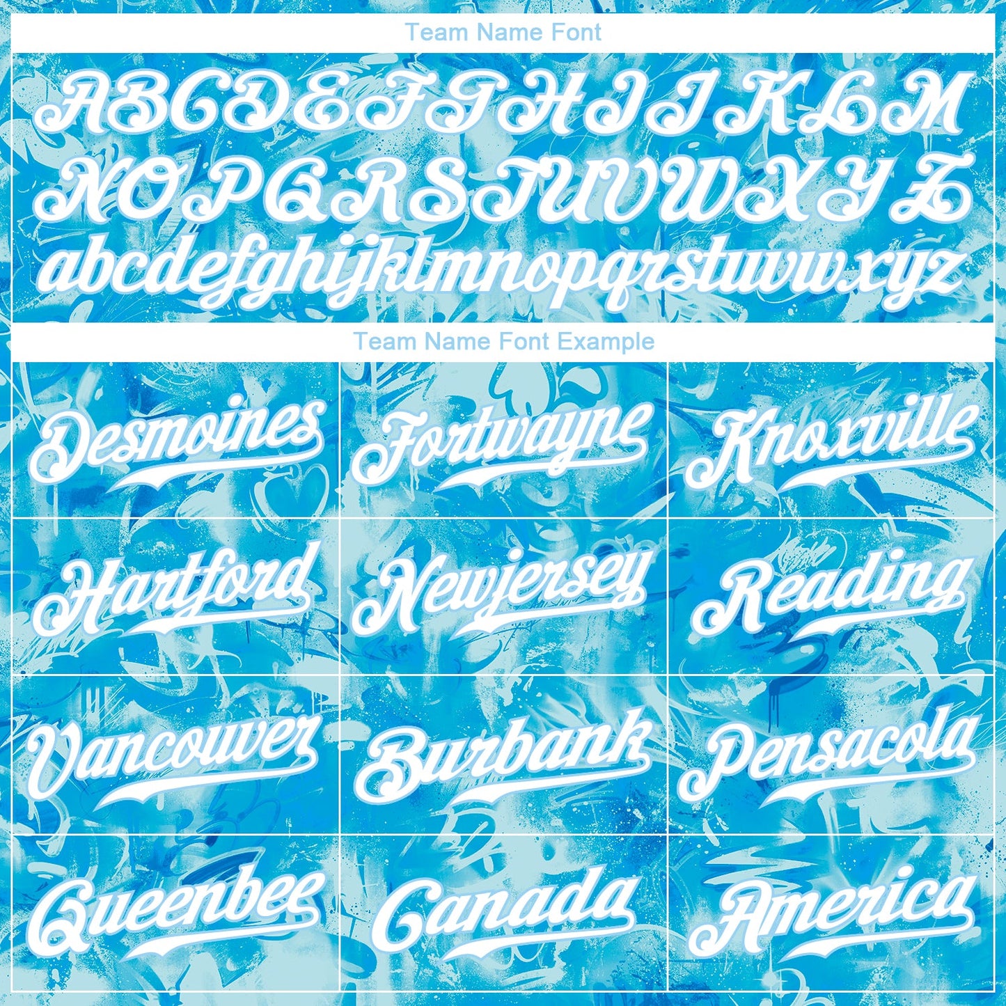 Custom Scratch Graffiti Pattern White-Light Blue 3D Authentic Baseball Jersey view 4