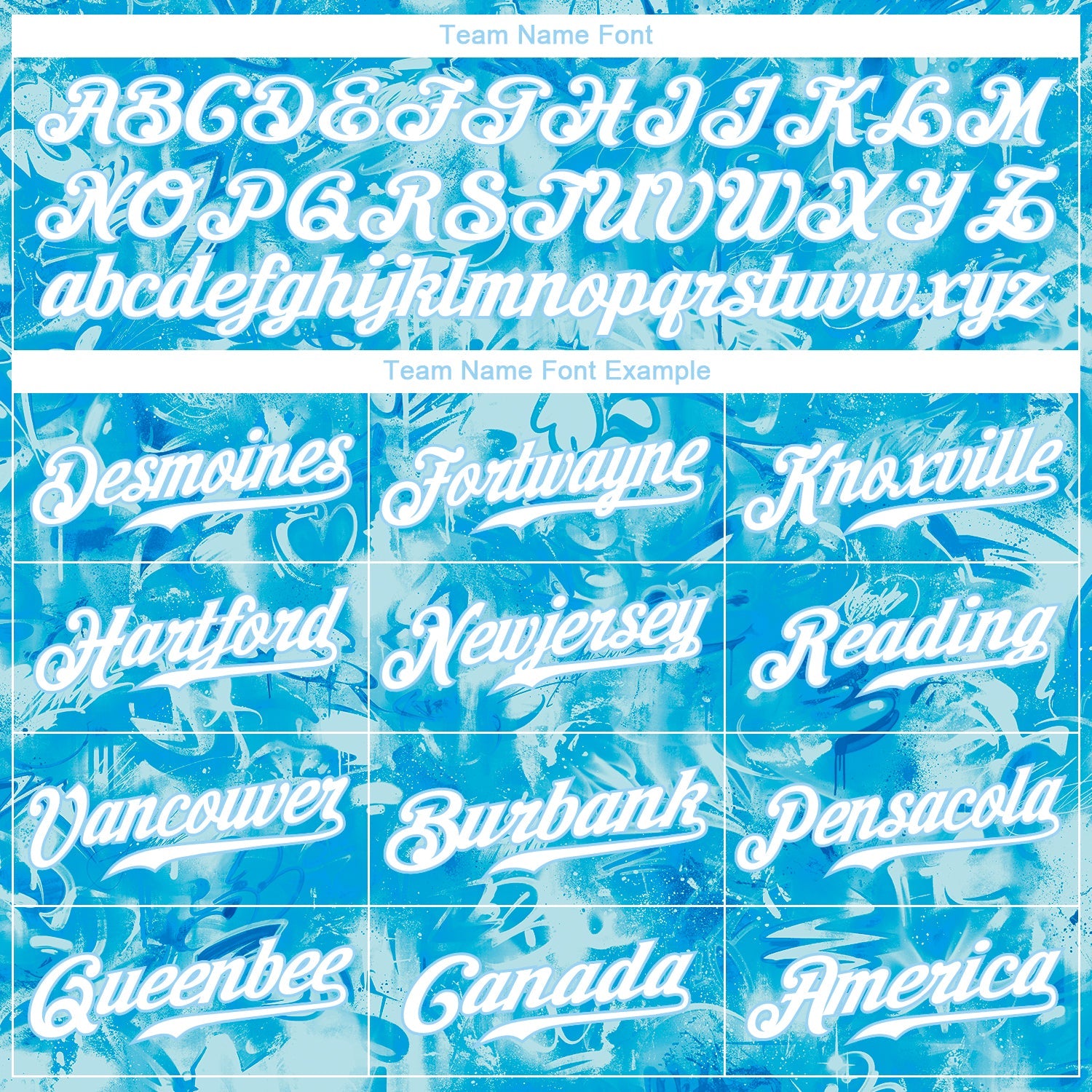 Custom Scratch Graffiti Pattern White-Light Blue 3D Authentic Baseball Jersey view 4