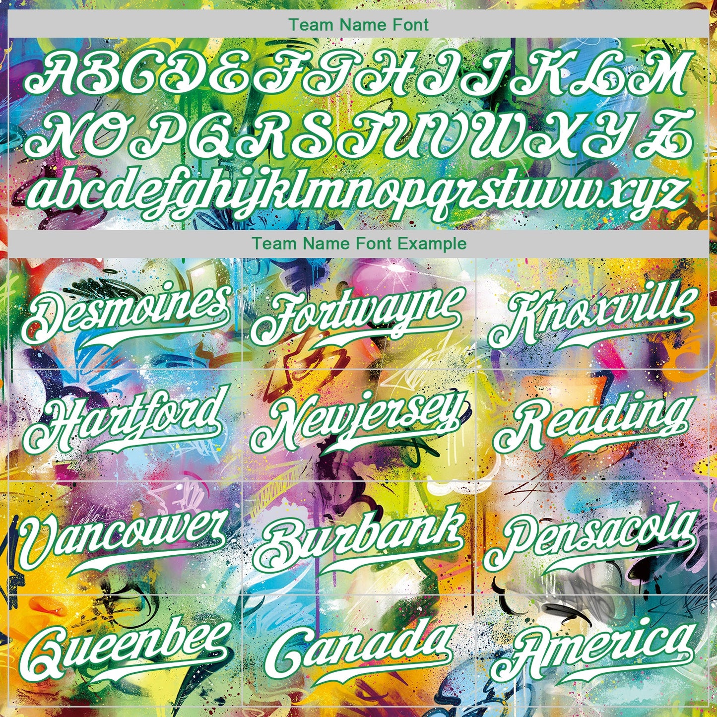 Custom Stitched Graffiti Pattern White-Kelly Green 3D Sports Pullover Sweatshirt Hoodie view 5