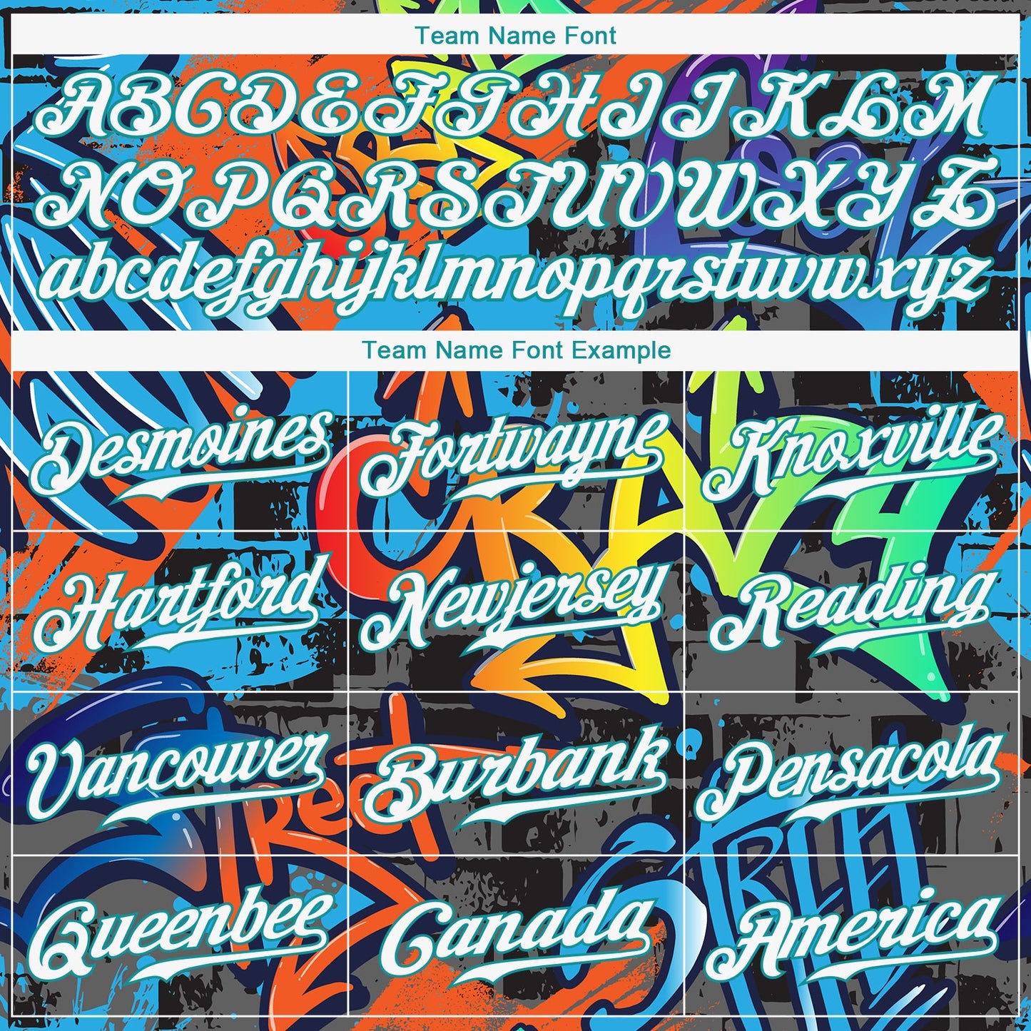 Custom Graffiti Pattern White-Aqua 3D Performance T-Shirt view 3