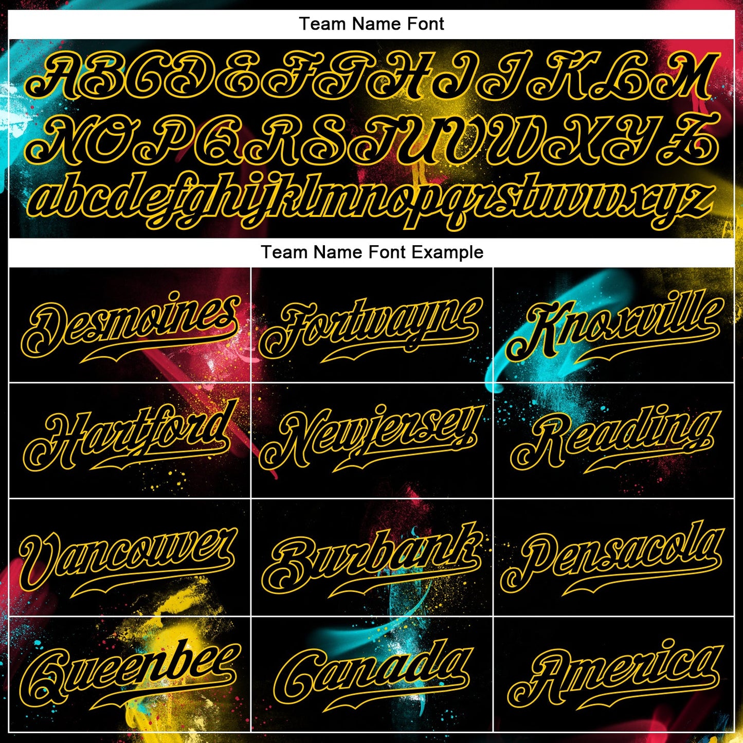 Custom Graffiti Pattern Black-Gold 3D Authentic Baseball Jersey view 4