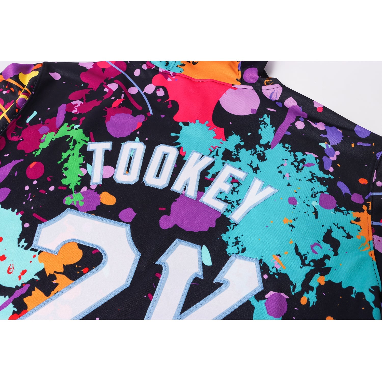 Custom Stitched Splashes Graffiti Pattern White-Light Blue 3D Sports Pullover Sweatshirt Hoodie view 7