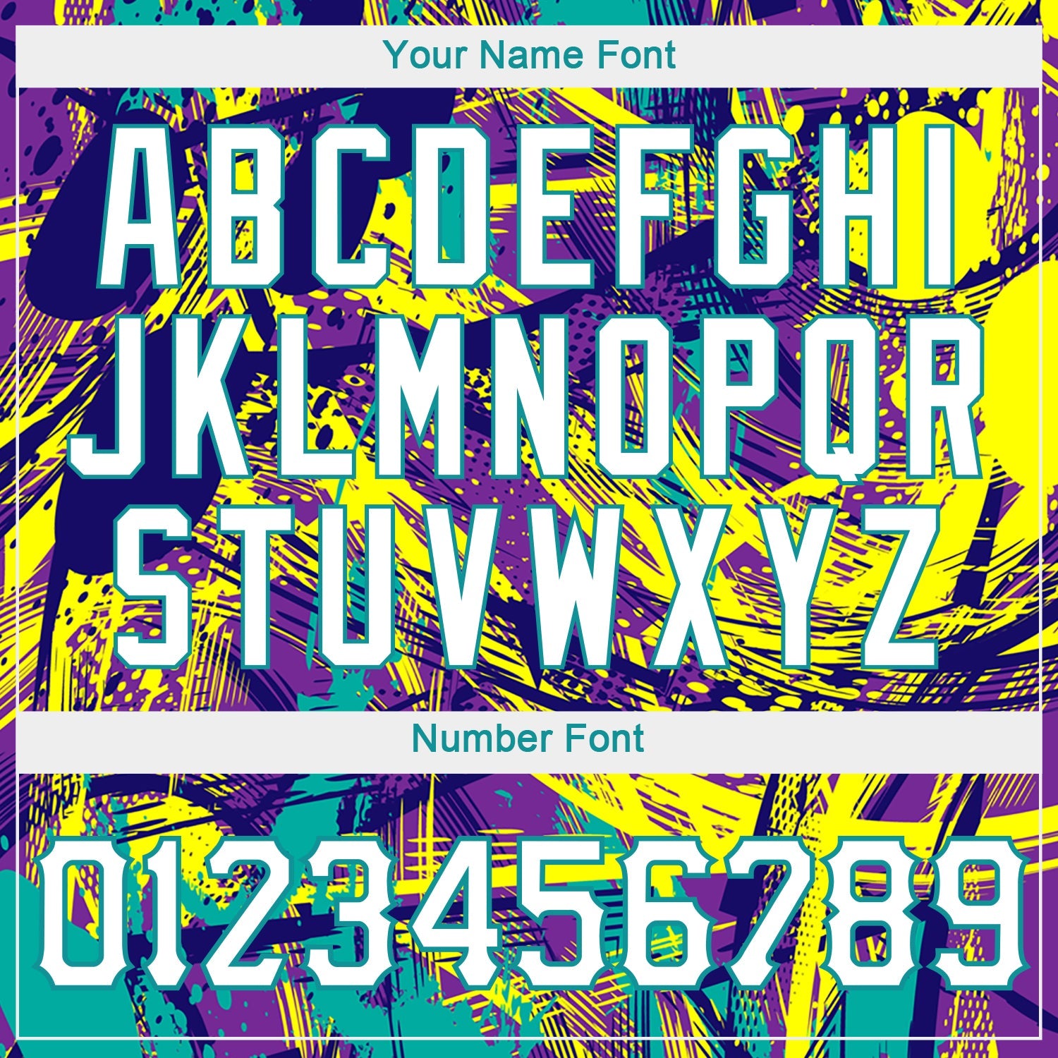 Custom Stitched Graffiti Pattern White-Aqua 3D Sports Pullover Sweatshirt Hoodie view 6