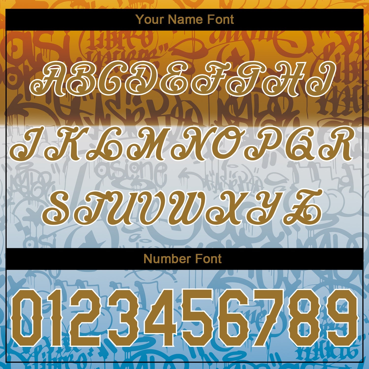 Custom Graffiti Pattern Gold-White 3D Chicano Authentic Baseball Jersey view 5
