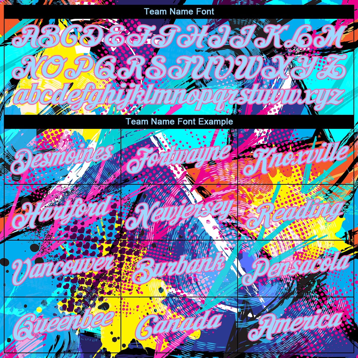 Custom Stitched Graffiti Pattern Light Blue-Pink 3D Sports Pullover Sweatshirt Hoodie view 5