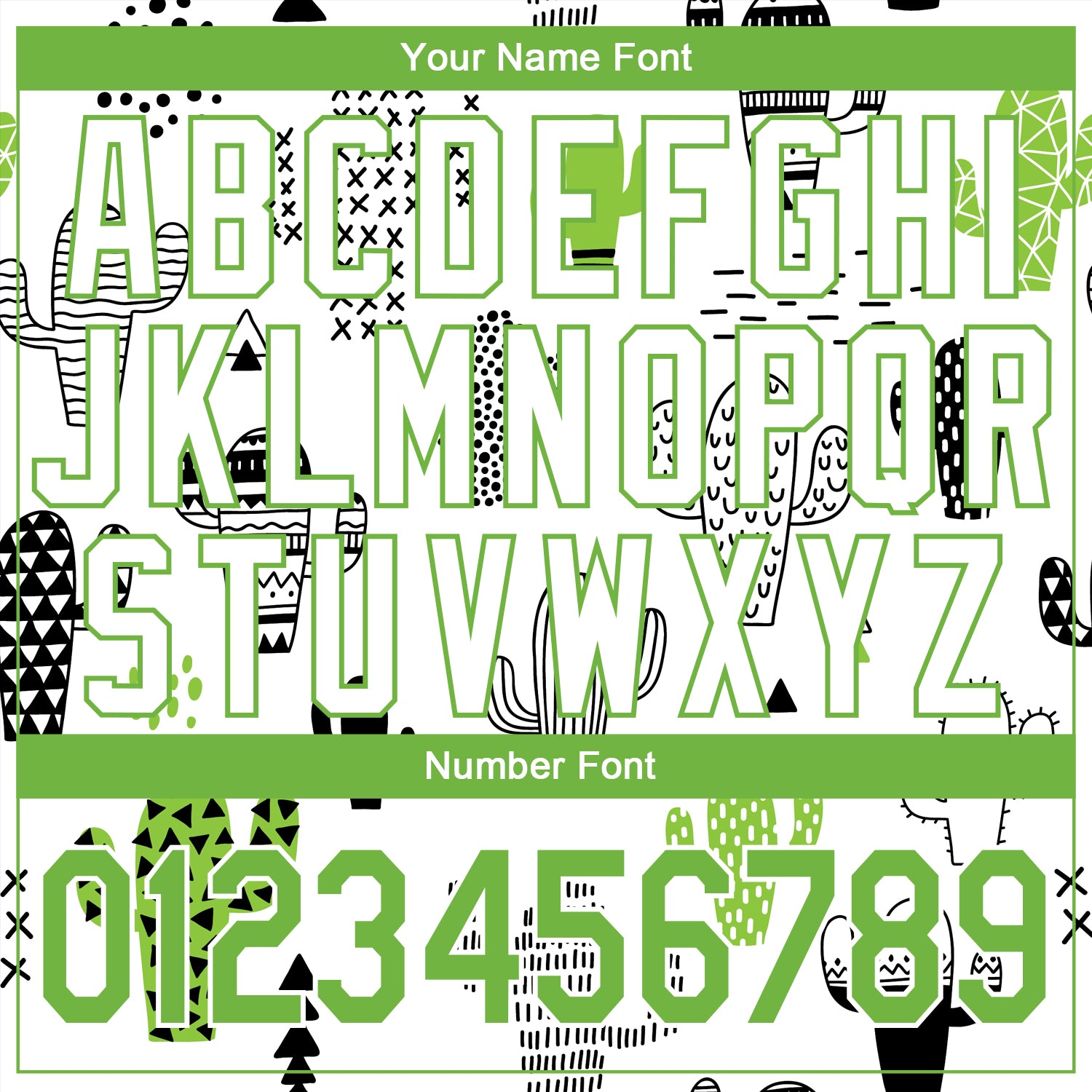 Custom Stitched Graffiti Pattern Neon Green-White 3D Cactus Sports Pullover Sweatshirt Hoodie view 6