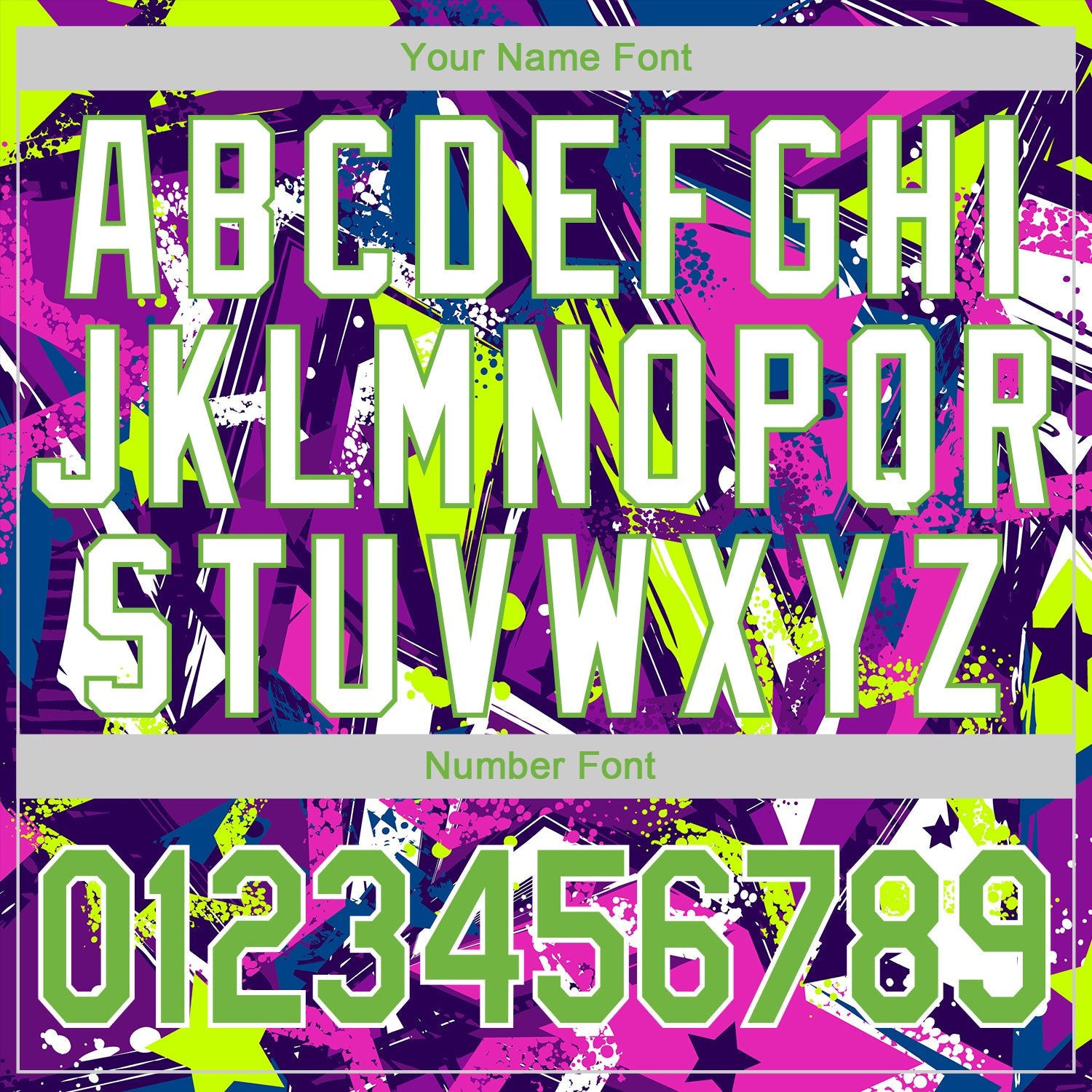 Custom Stitched Graffiti Pattern Neon Green-White 3D Sports Pullover Sweatshirt Hoodie view 6