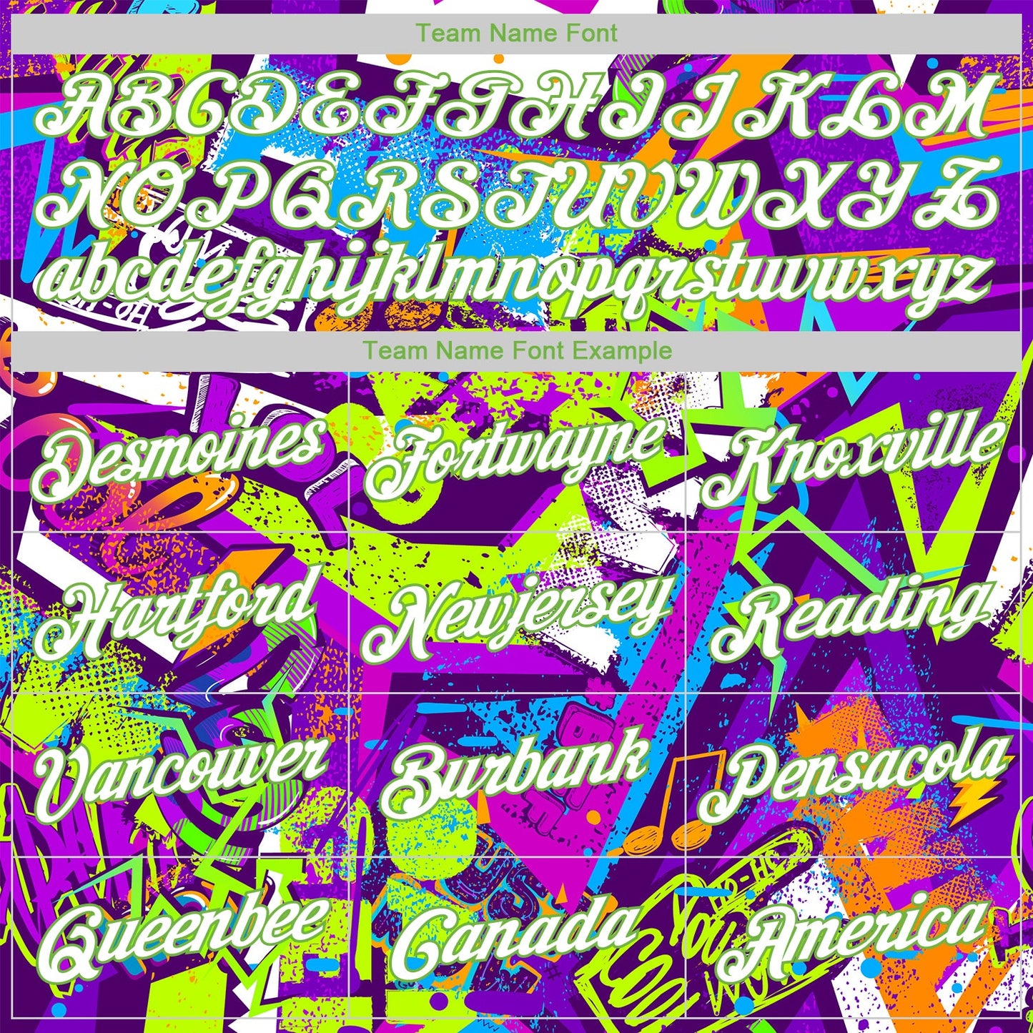 Custom Stitched Graffiti Pattern Neon Green-White 3D Sports Pullover Sweatshirt Hoodie view 5