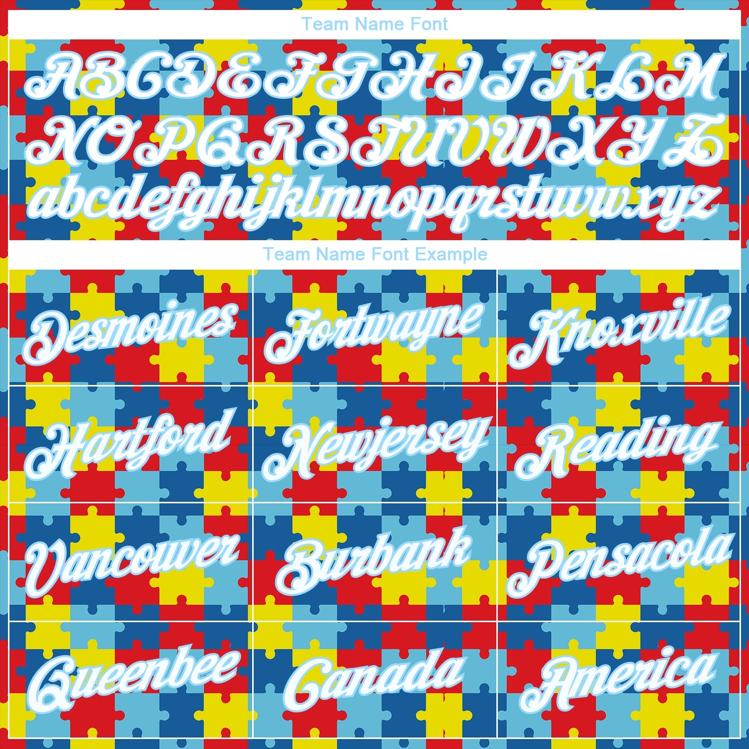 Custom Autism Supporter Awareness Puzzle Pieces Light Blue-White 3D Performance T-Shirt view 4