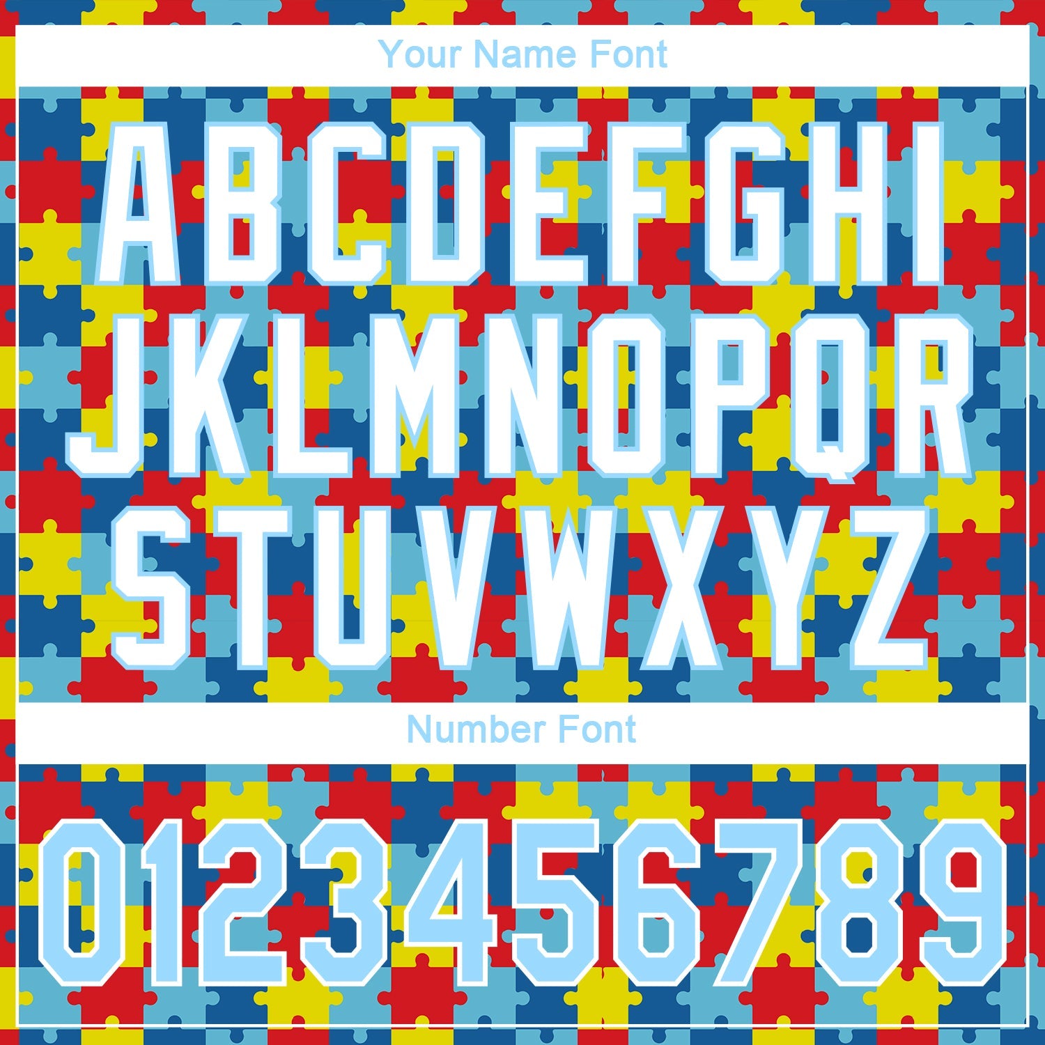 Custom Autism Supporter Awareness Puzzle Pieces Light Blue-White 3D Performance T-Shirt view 5