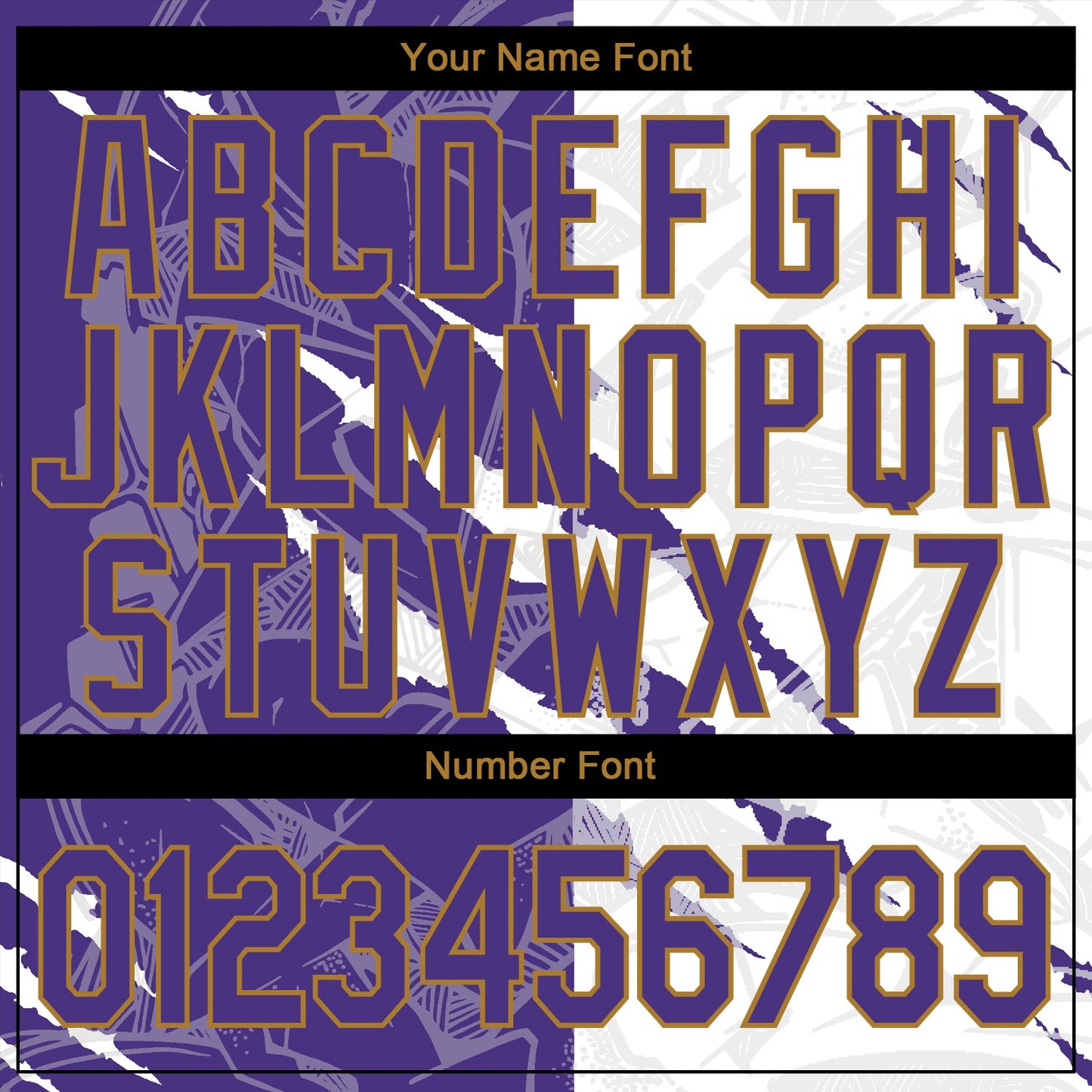 Custom Stitched Graffiti Pattern Purple-Old Gold 3D Sports Pullover Sweatshirt Hoodie view 4