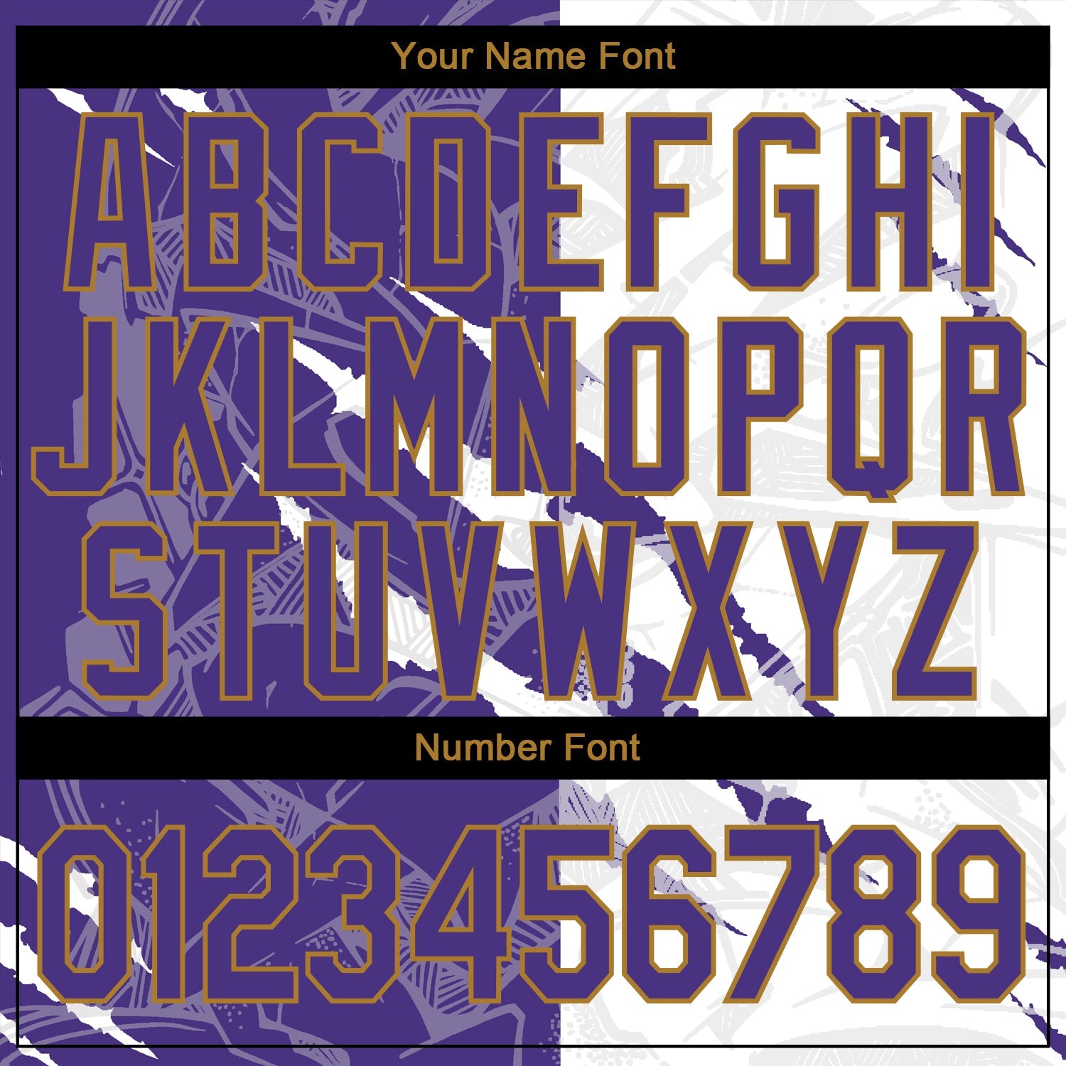Custom Stitched Graffiti Pattern Purple-Old Gold 3D Sports Pullover Sweatshirt Hoodie view 4