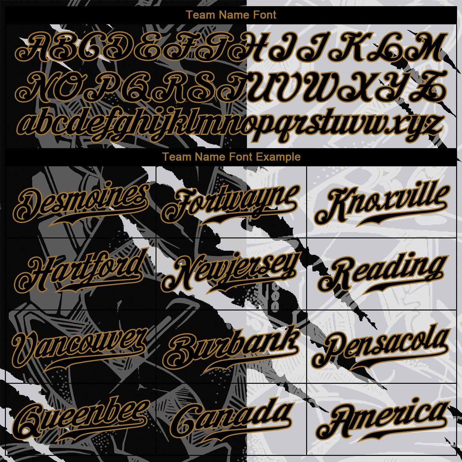 Custom Graffiti Pattern Black-Old Gold 3D Authentic Baseball Jersey view 4