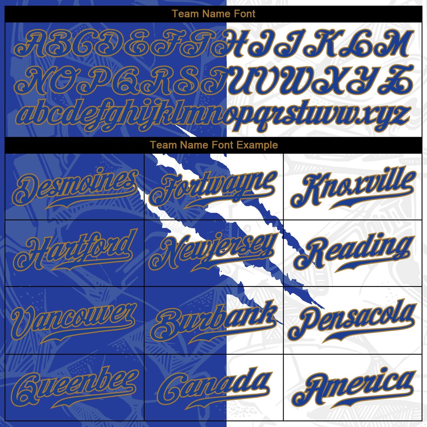 Custom Graffiti Pattern Royal-Old Gold 3D Authentic Baseball Jersey view 4
