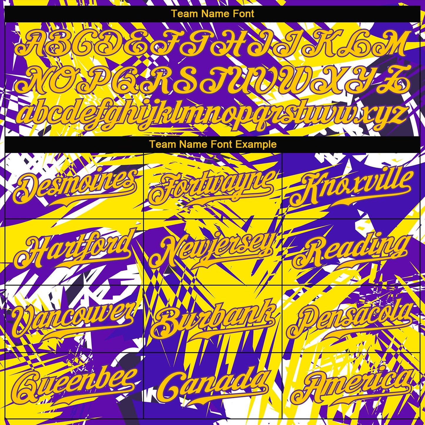 Custom Graffiti Pattern Gold-Purple 3D Authentic Baseball Jersey view 4
