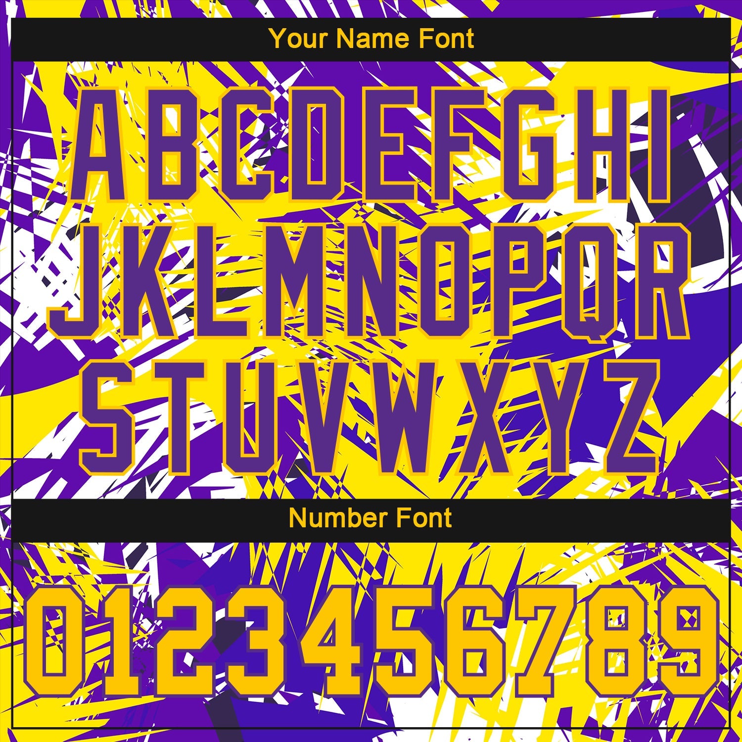 Custom Graffiti Pattern Gold-Purple 3D Authentic Baseball Jersey view 5