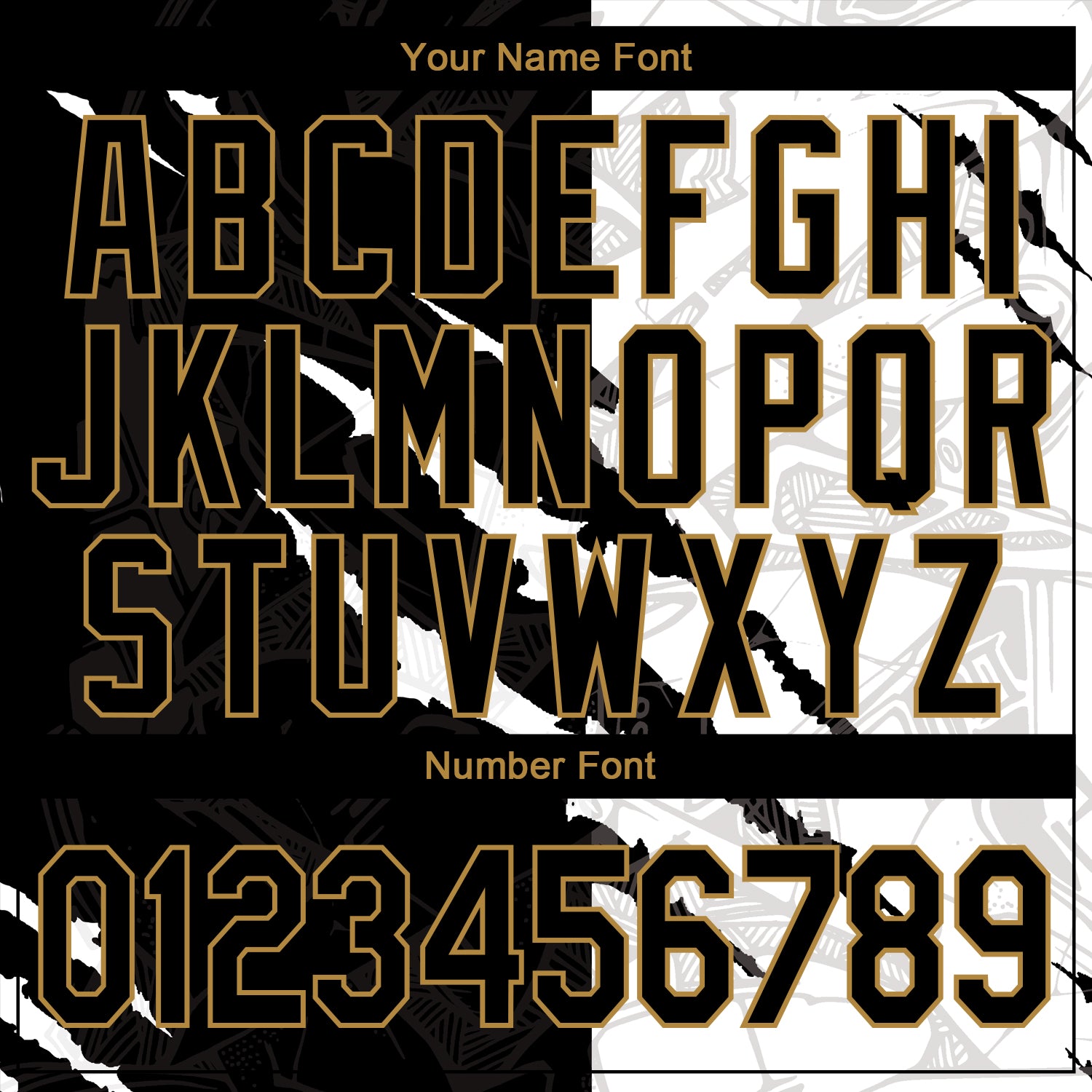 Custom Graffiti Pattern Black-Old Gold Scratch 3D Performance T-Shirt view 4
