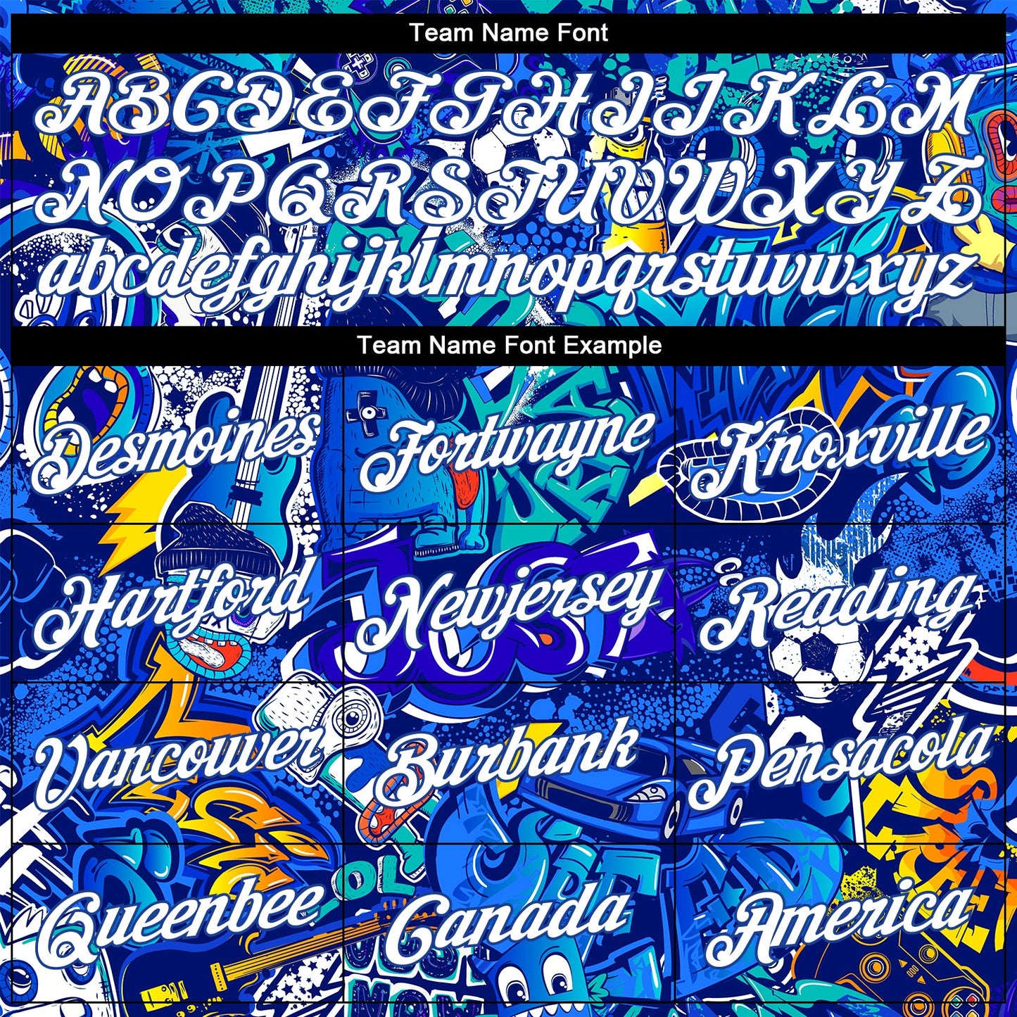 Custom Graffiti Pattern White-Royal 3D Performance T-Shirt view 3