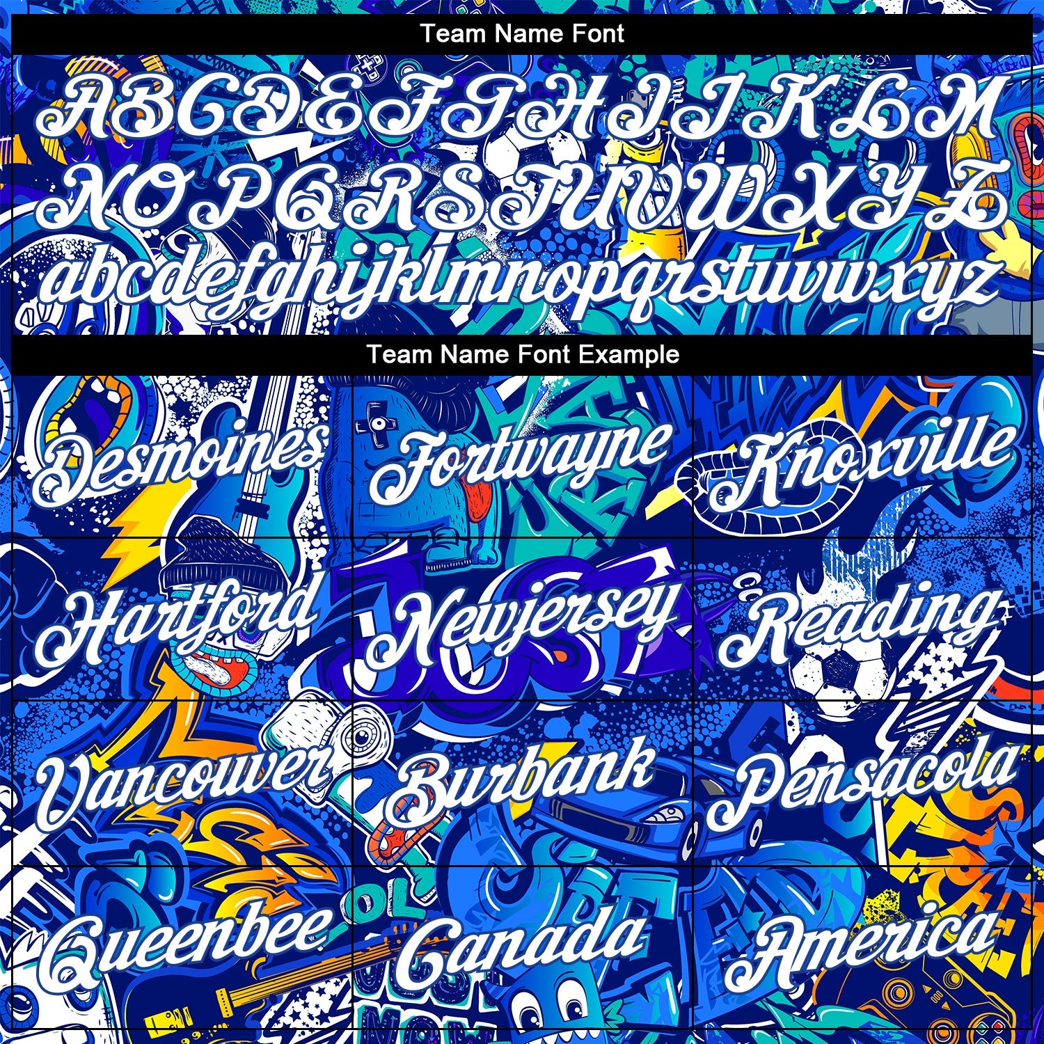 Custom Graffiti Pattern White-Royal 3D Performance T-Shirt view 3