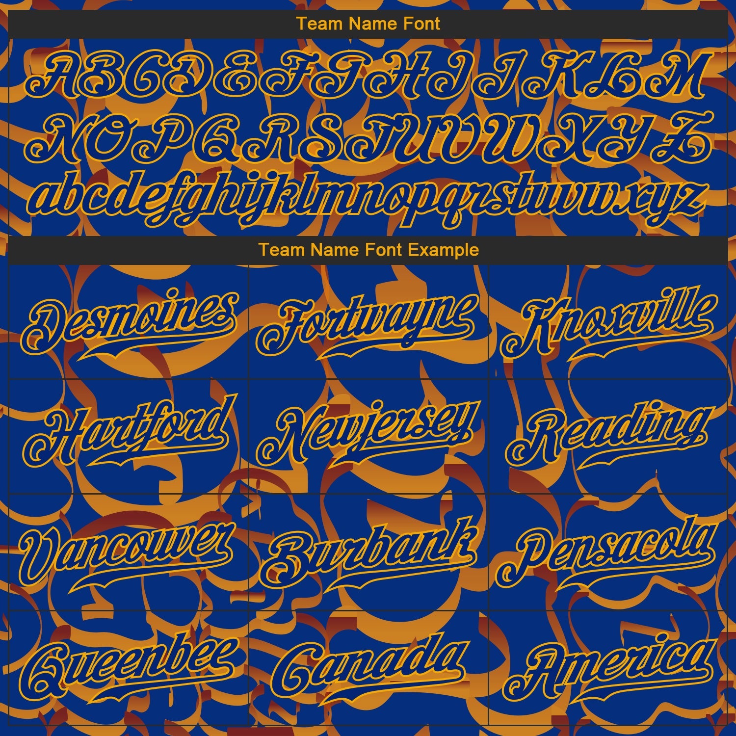 Custom Graffiti Pattern Royal-Gold 3D Authentic Baseball Jersey view 4
