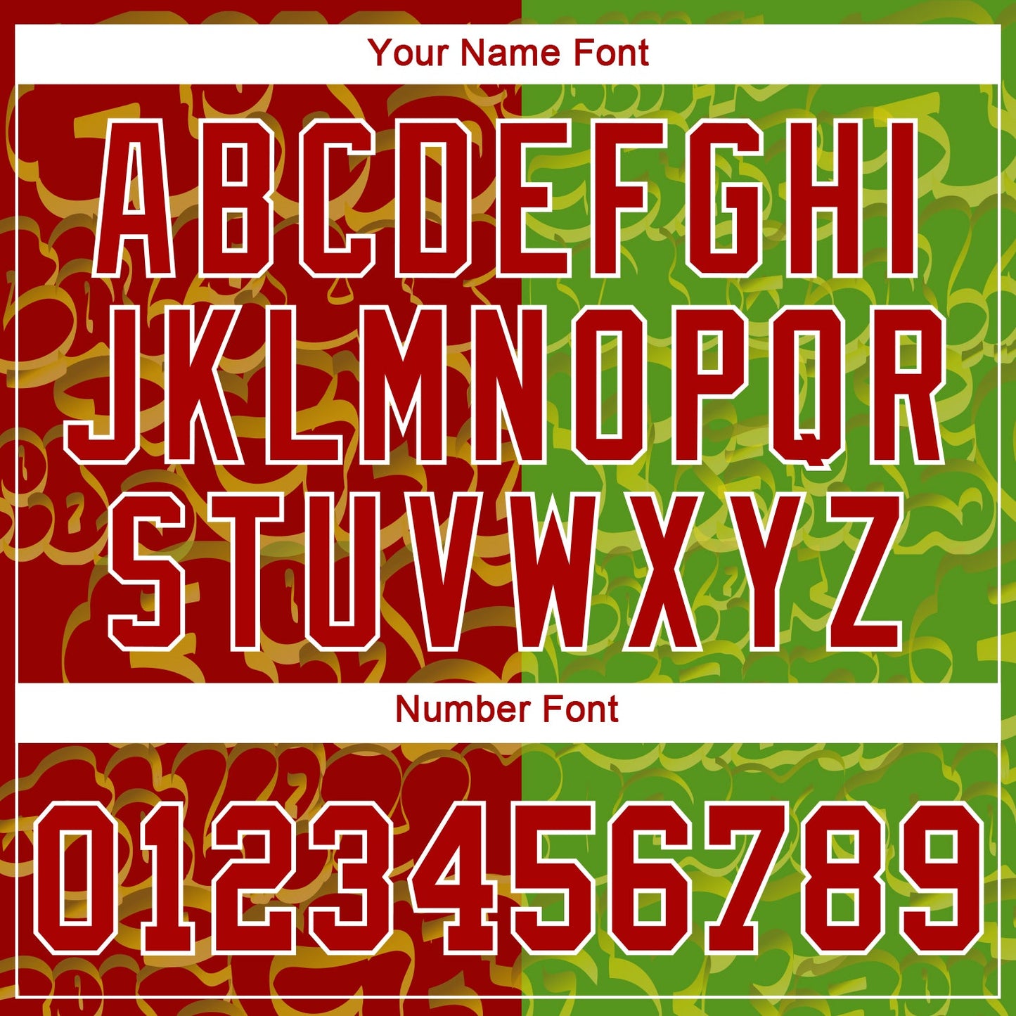 Custom Graffiti Pattern Red-Green 3D Authentic Baseball Jersey view 5