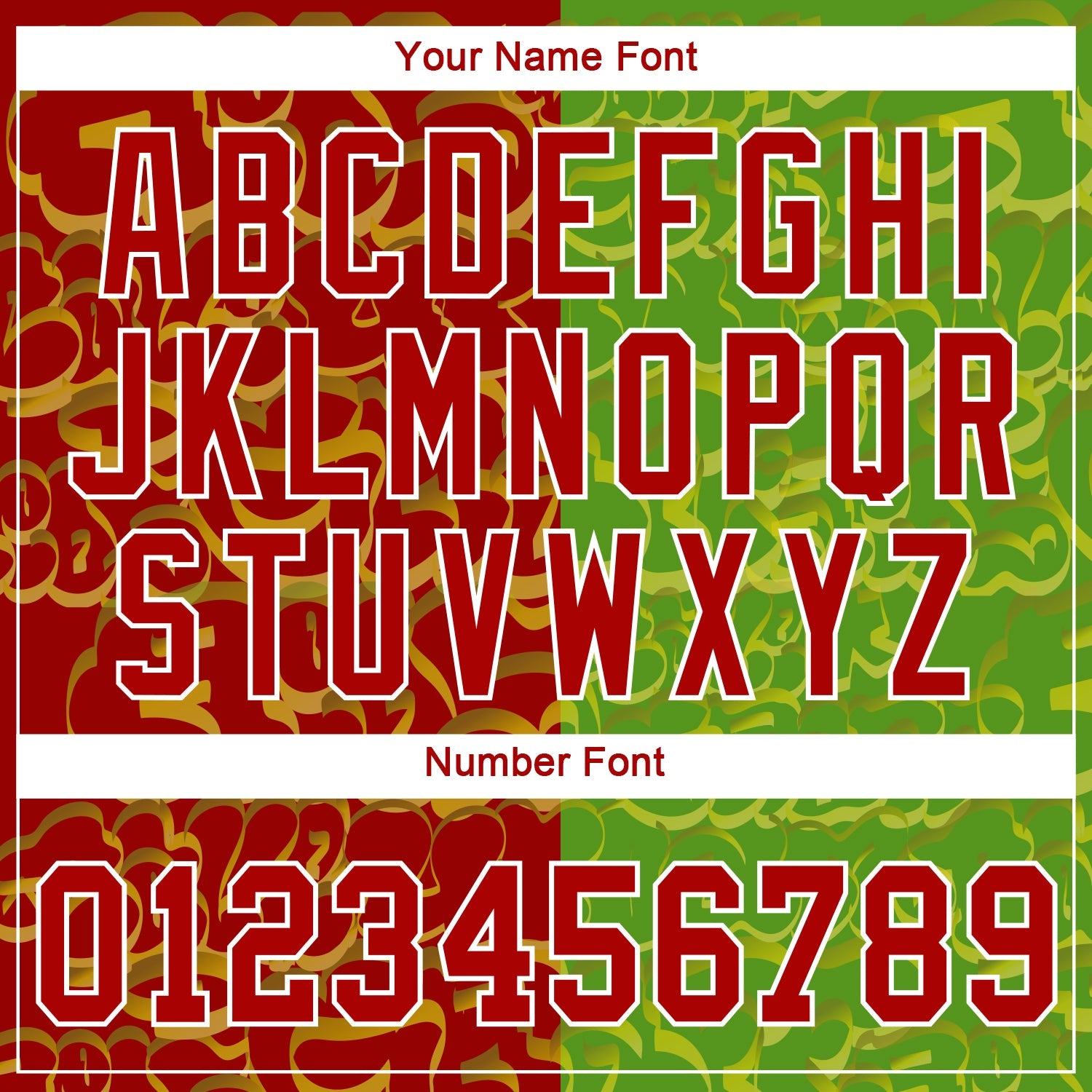 Custom Graffiti Pattern Red-Green 3D Authentic Baseball Jersey view 5